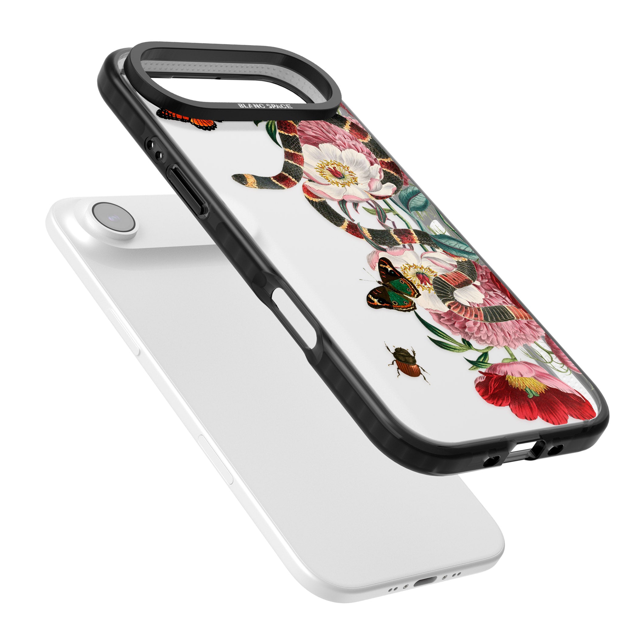 Floral Snake iPhone 17 Air Impact Black Phone Case Colours