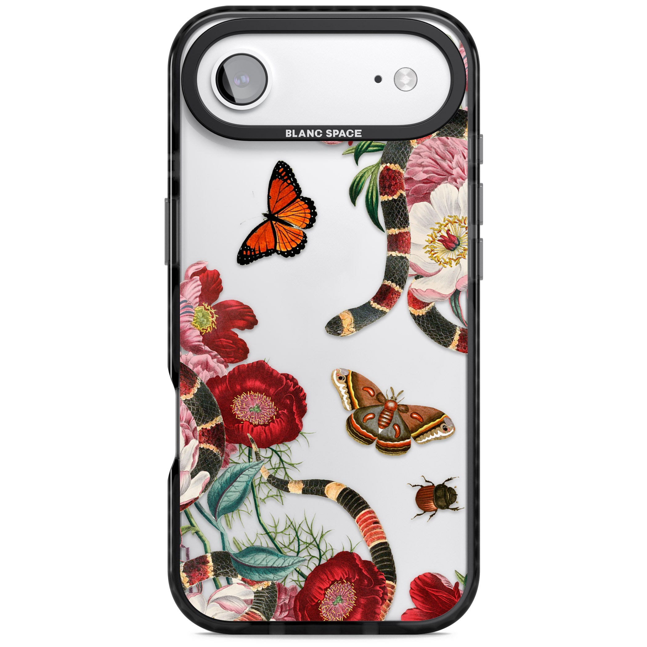 Botanical Snake iPhone 17 Air Impact Black Phone Case