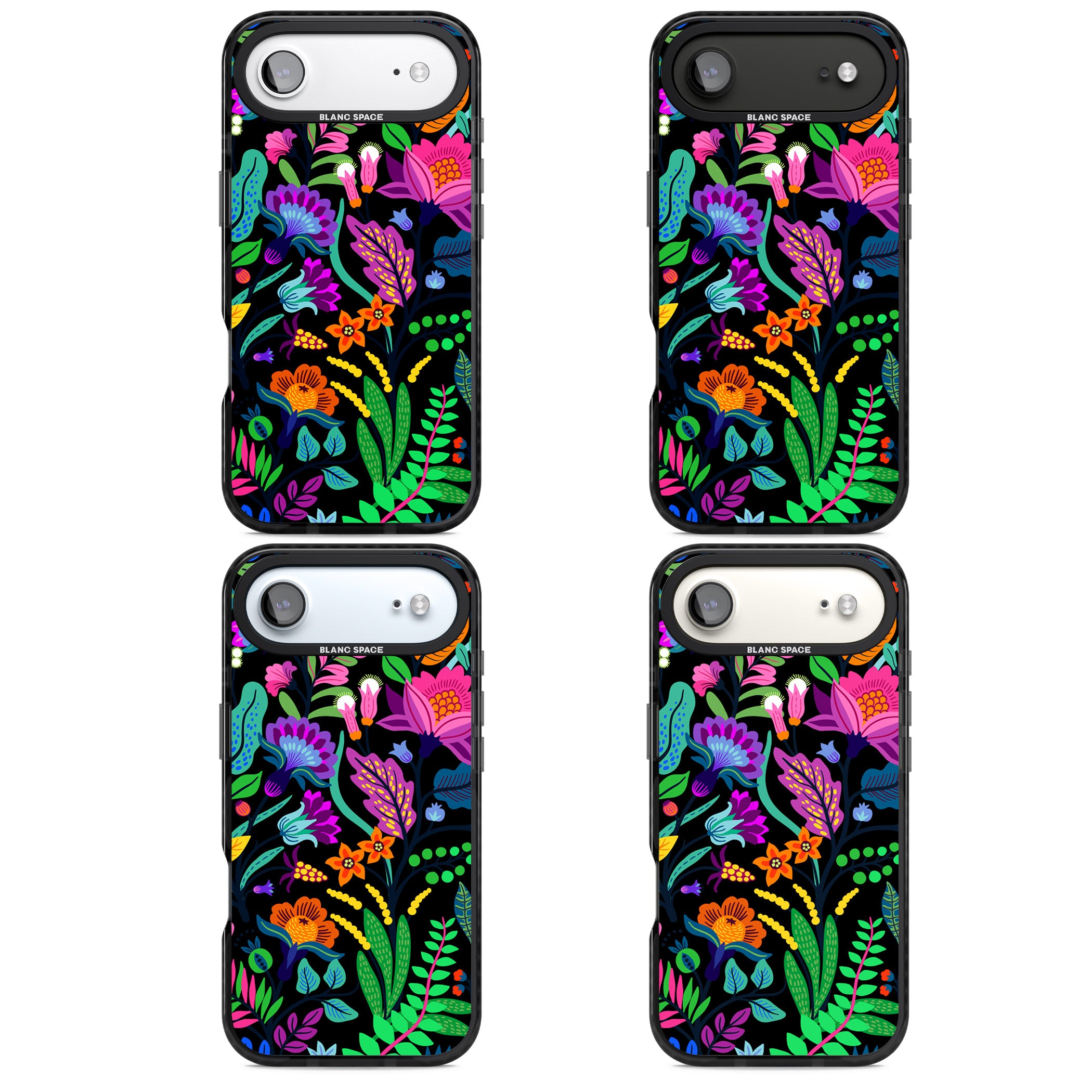 Floral Vibe (Black) iPhone 17 Air Impact Black Phone Case APT Impact Protection