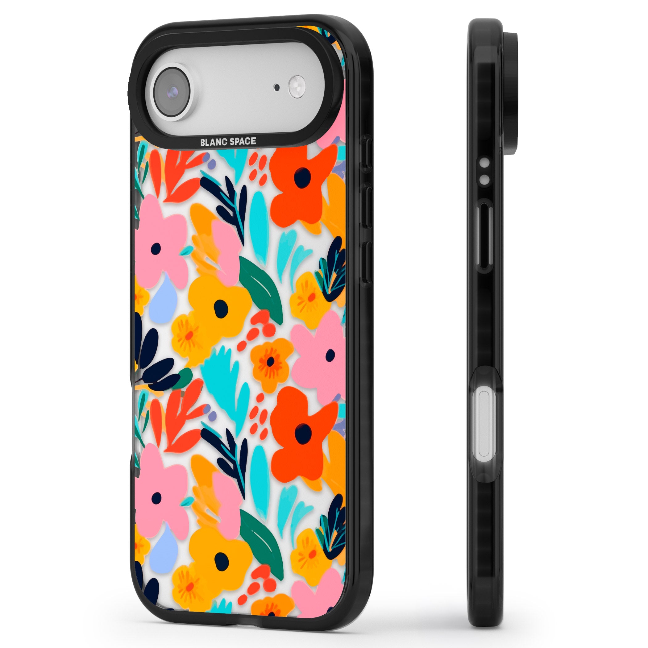 Floral Fiesta iPhone 17 Air Impact Black Phone Case Side Profile