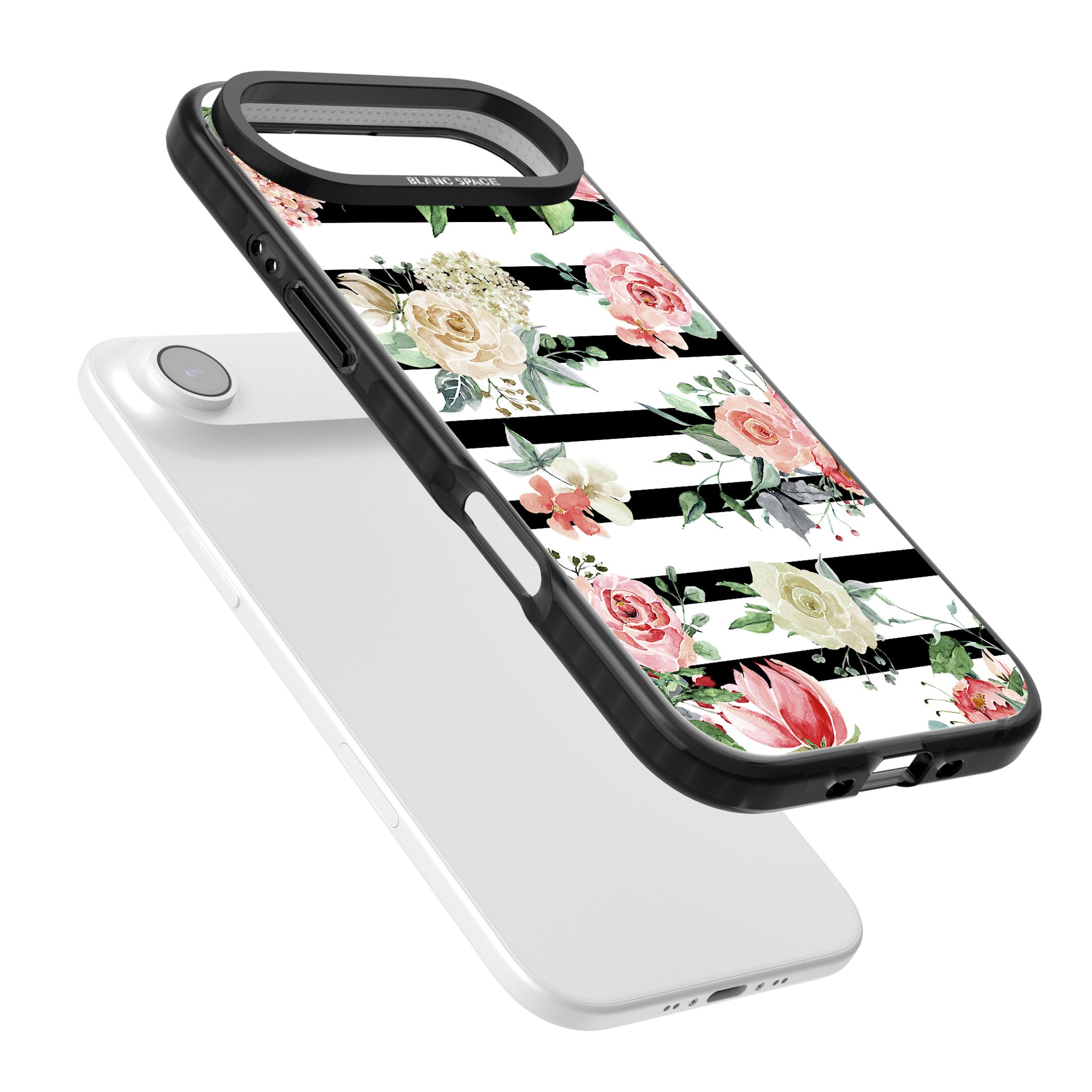 Floral Stripes iPhone 17 Air Impact Black Phone Case Colours