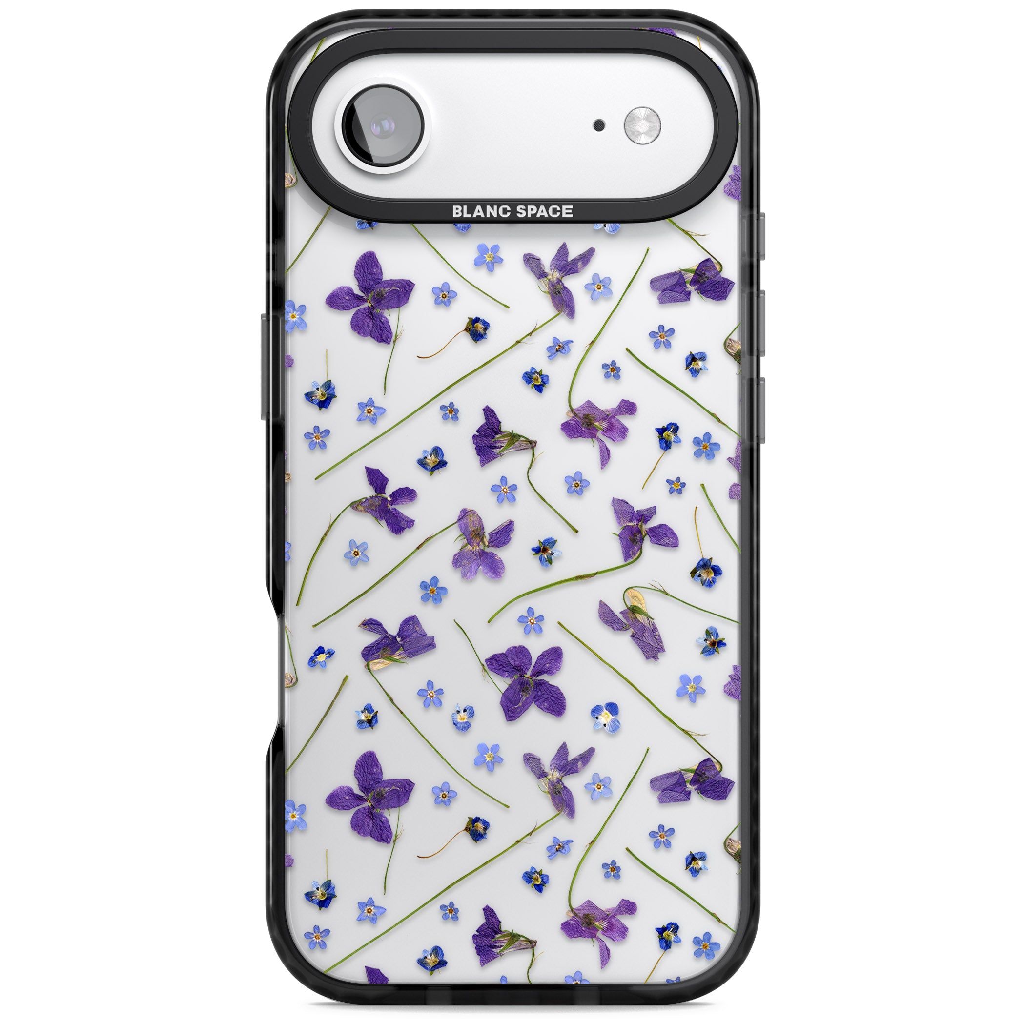 Pressed Violet Flower iPhone 17 Air Impact Black Phone Case