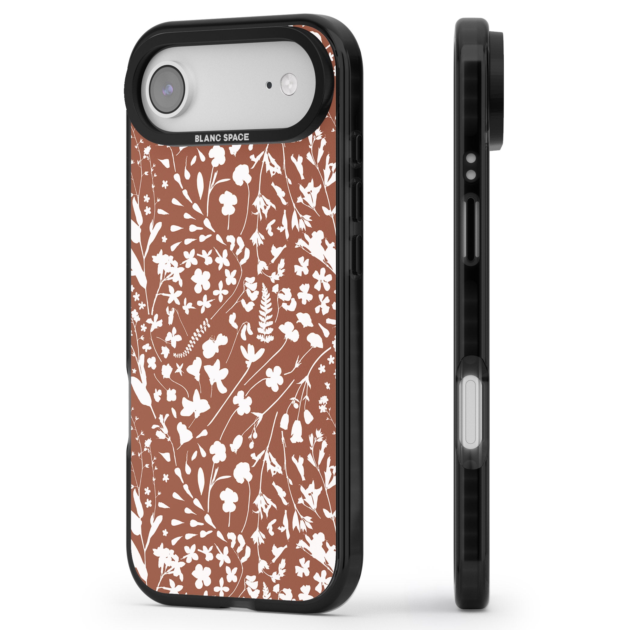 Wildflower Cluster On Terracotta iPhone 17 Air Impact Black Phone Case Side Profile