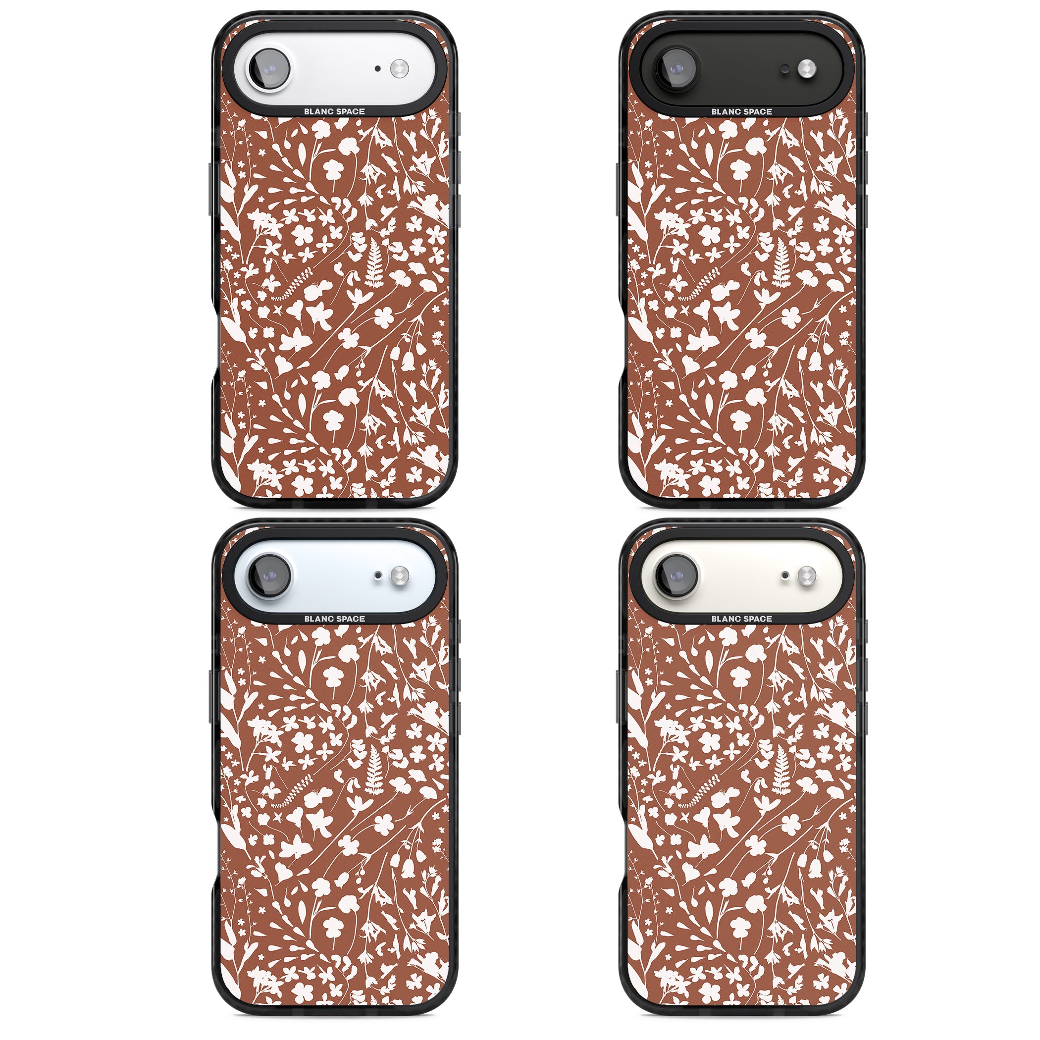 Wildflower Cluster On Terracotta iPhone 17 Air Impact Black Phone Case APT Impact Protection