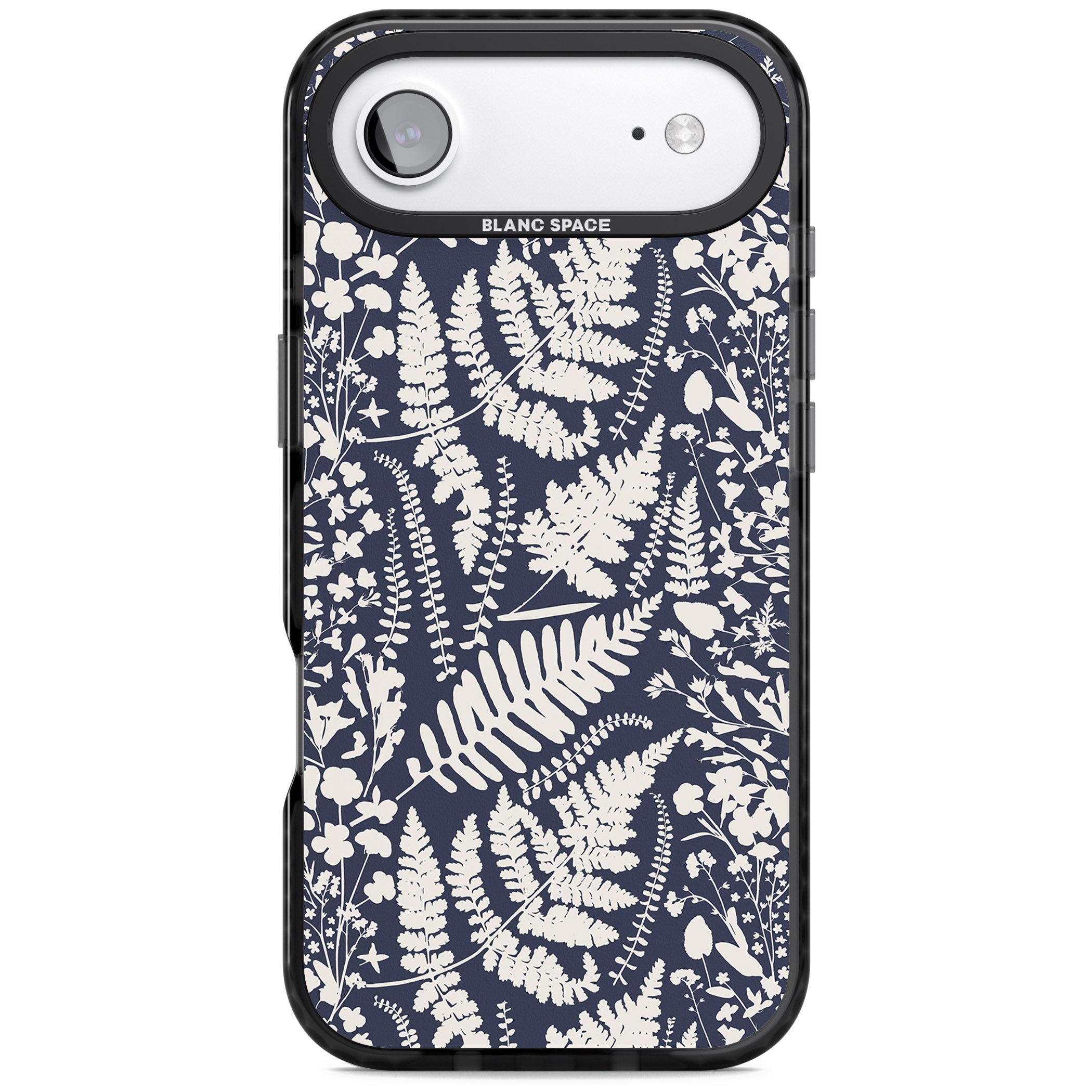 Wildflowers & Ferns On Navy iPhone 17 Air Impact Black Phone Case