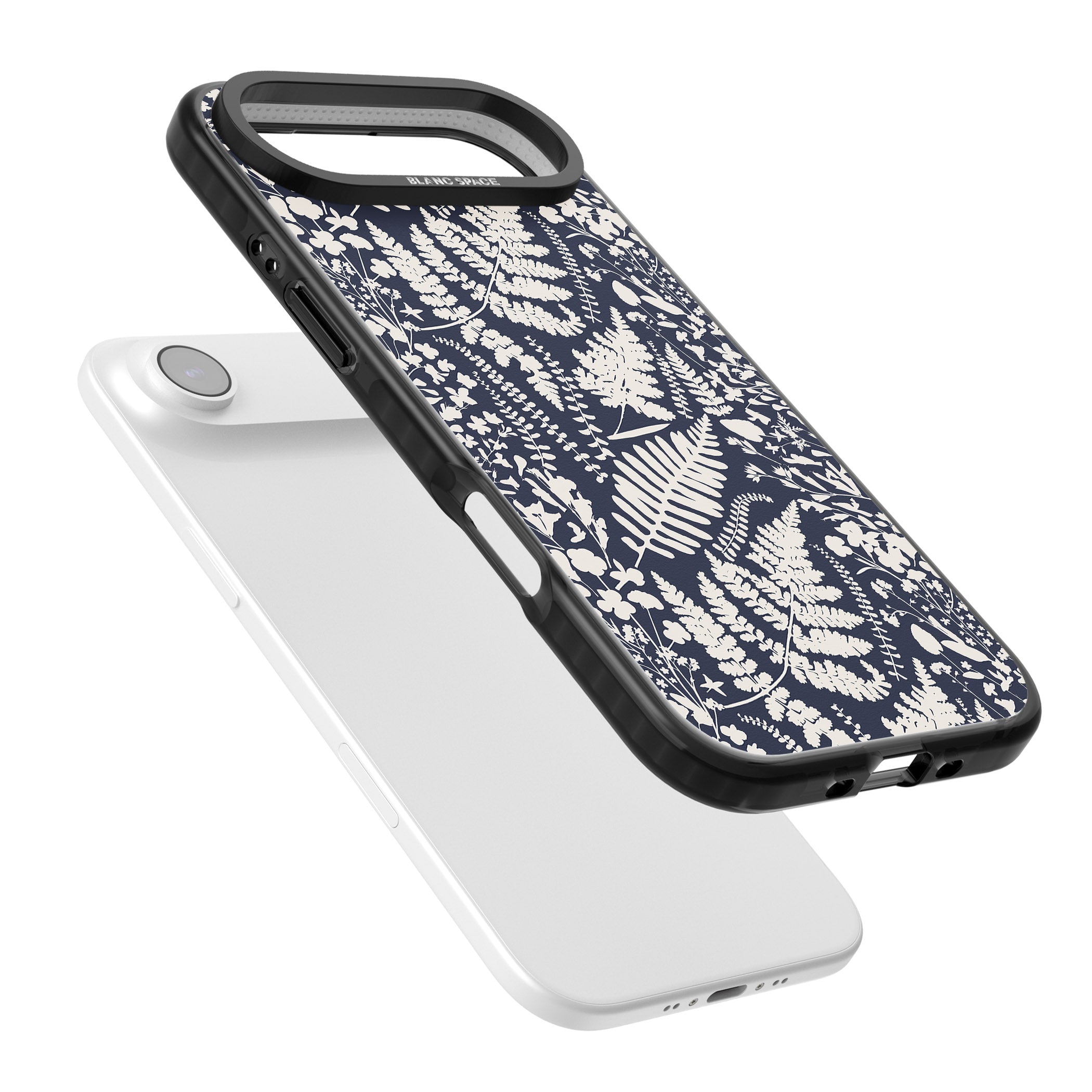Wildflowers & Ferns On Navy iPhone 17 Air Impact Black Phone Case Colours