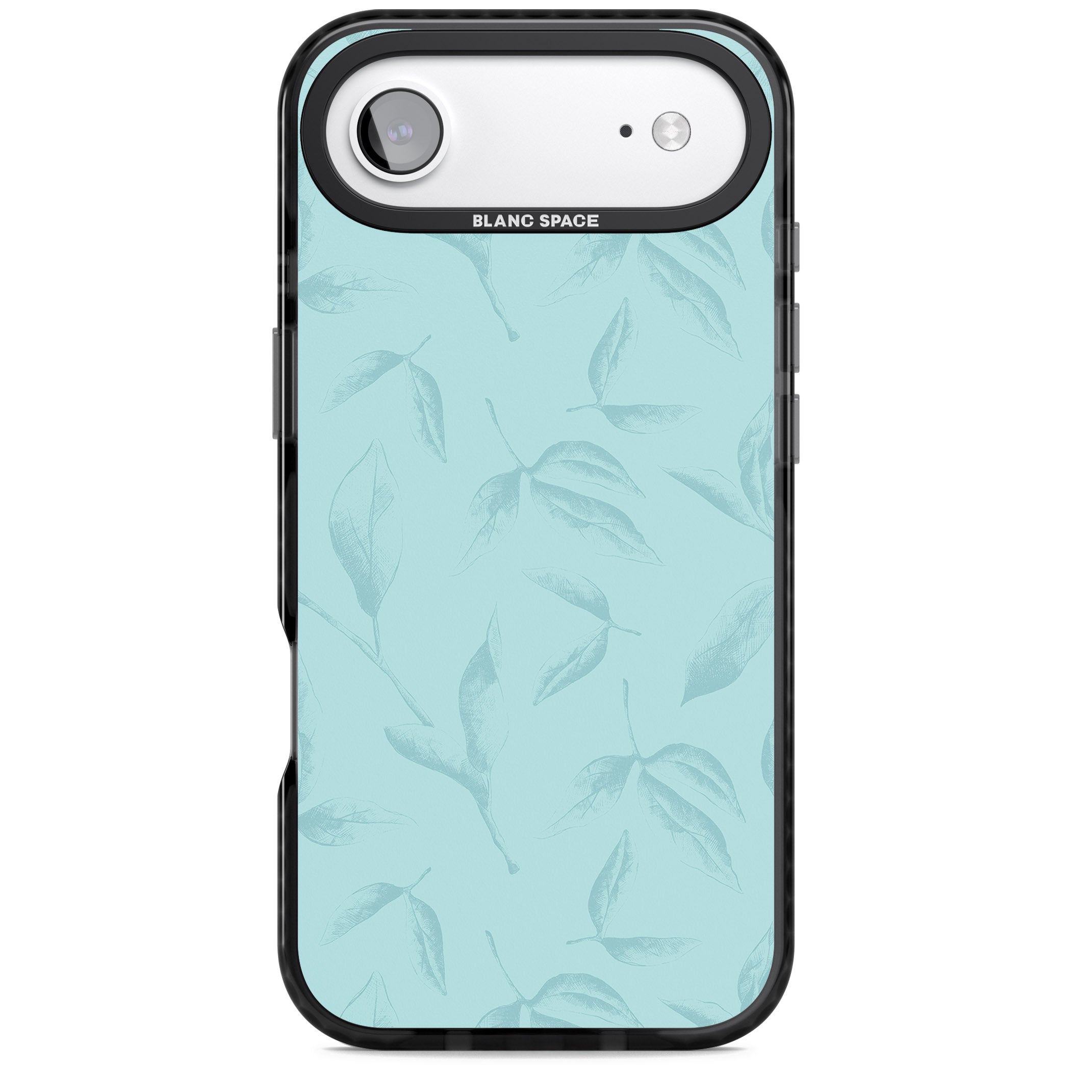 Blue Leaf Botanical iPhone 17 Air Impact Black Phone Case