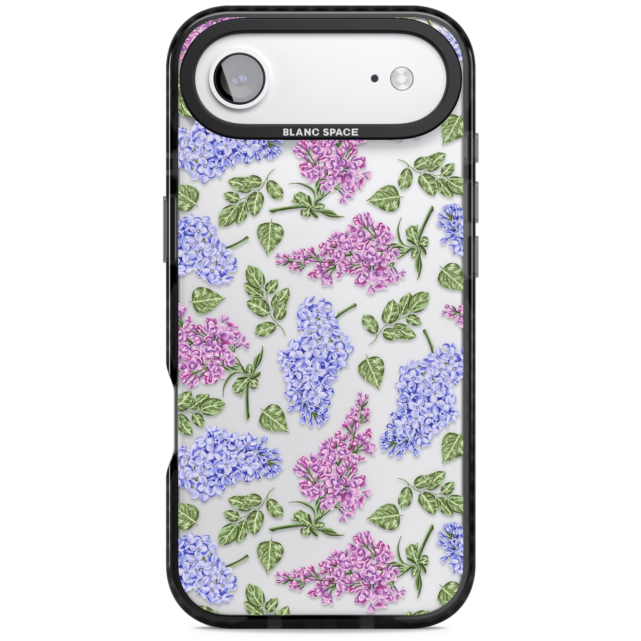 Purple Blossoms Transparent Floral iPhone 17 Air Impact Black Phone Case