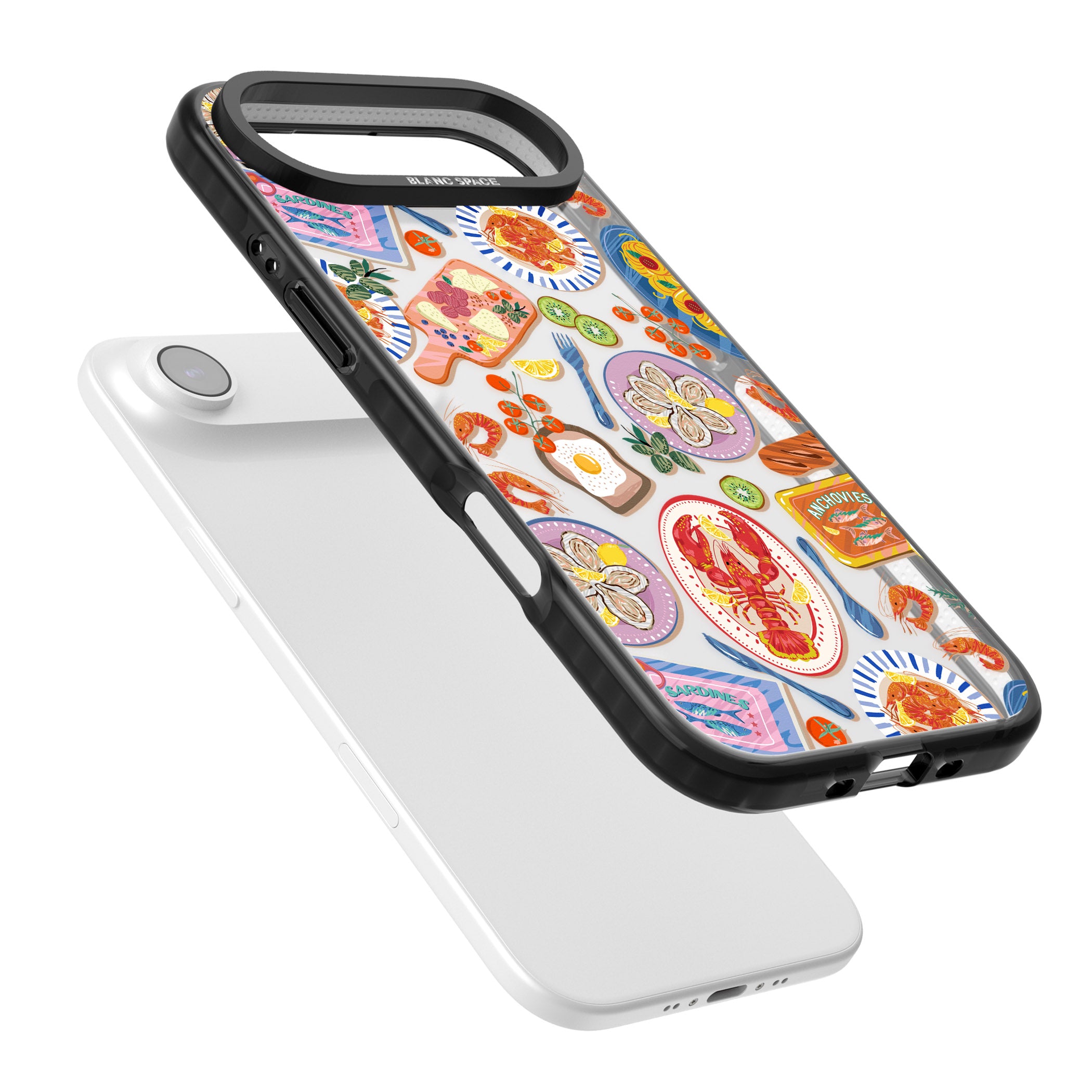 Seafood Pattern iPhone 17 Air Impact Black Phone Case Colours