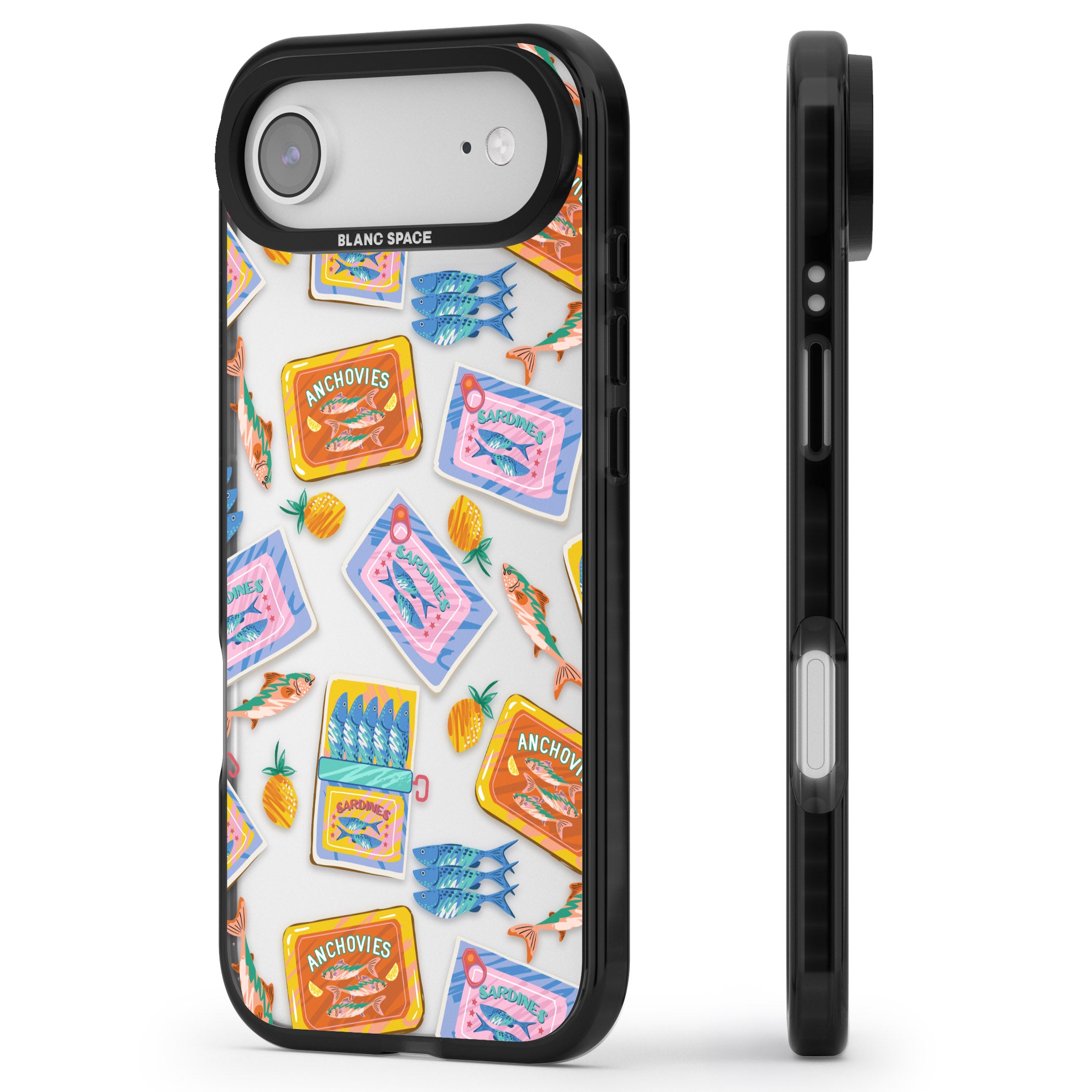 Sardines & Anchovies iPhone 17 Air Impact Black Phone Case Side Profile
