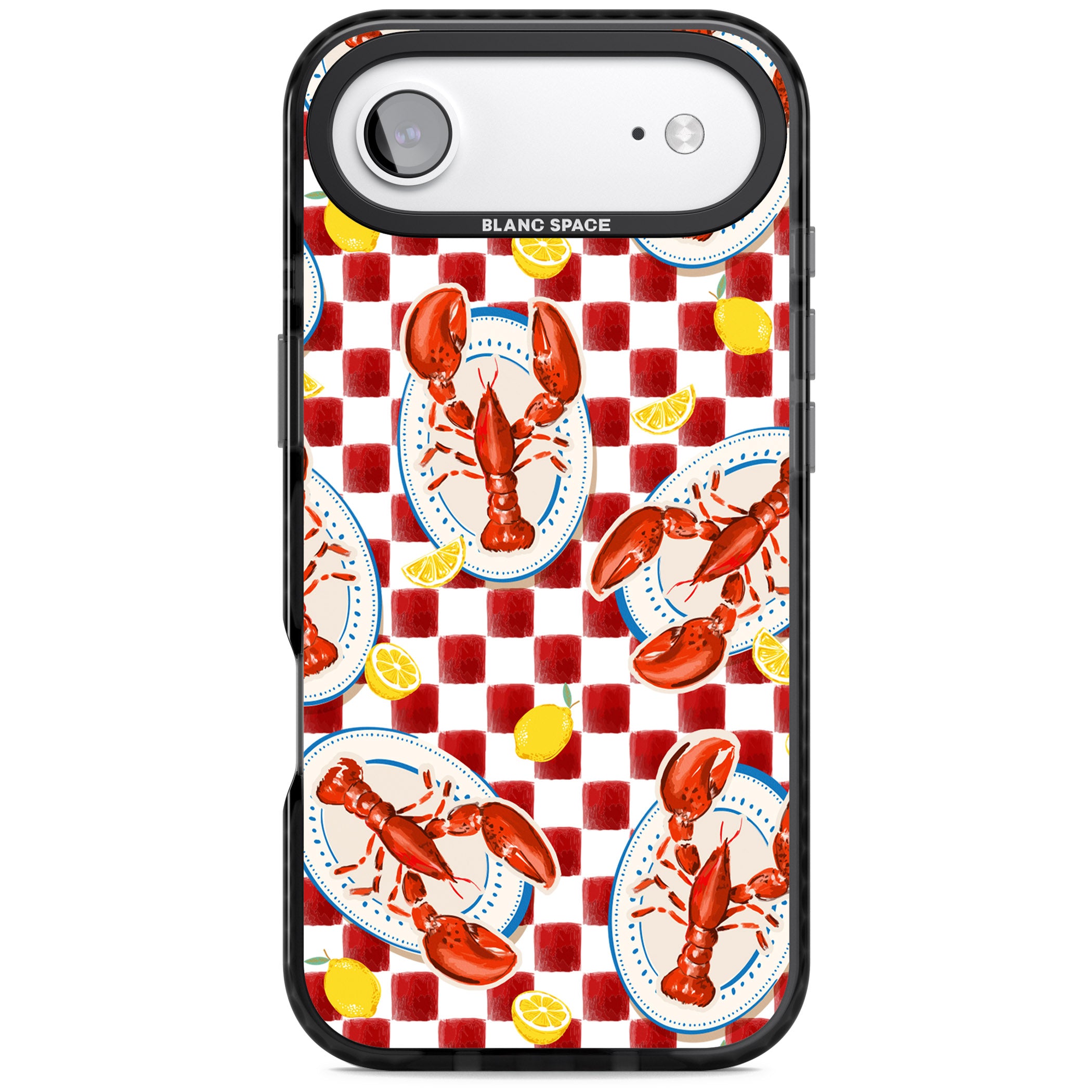 Red Lobster Checkered iPhone 17 Air Impact Black Phone Case