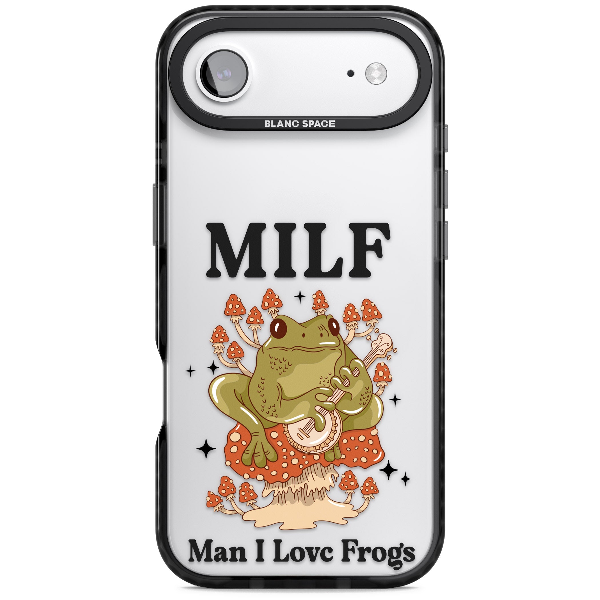 Man I Love Frogs iPhone 17 Air Impact Black Phone Case