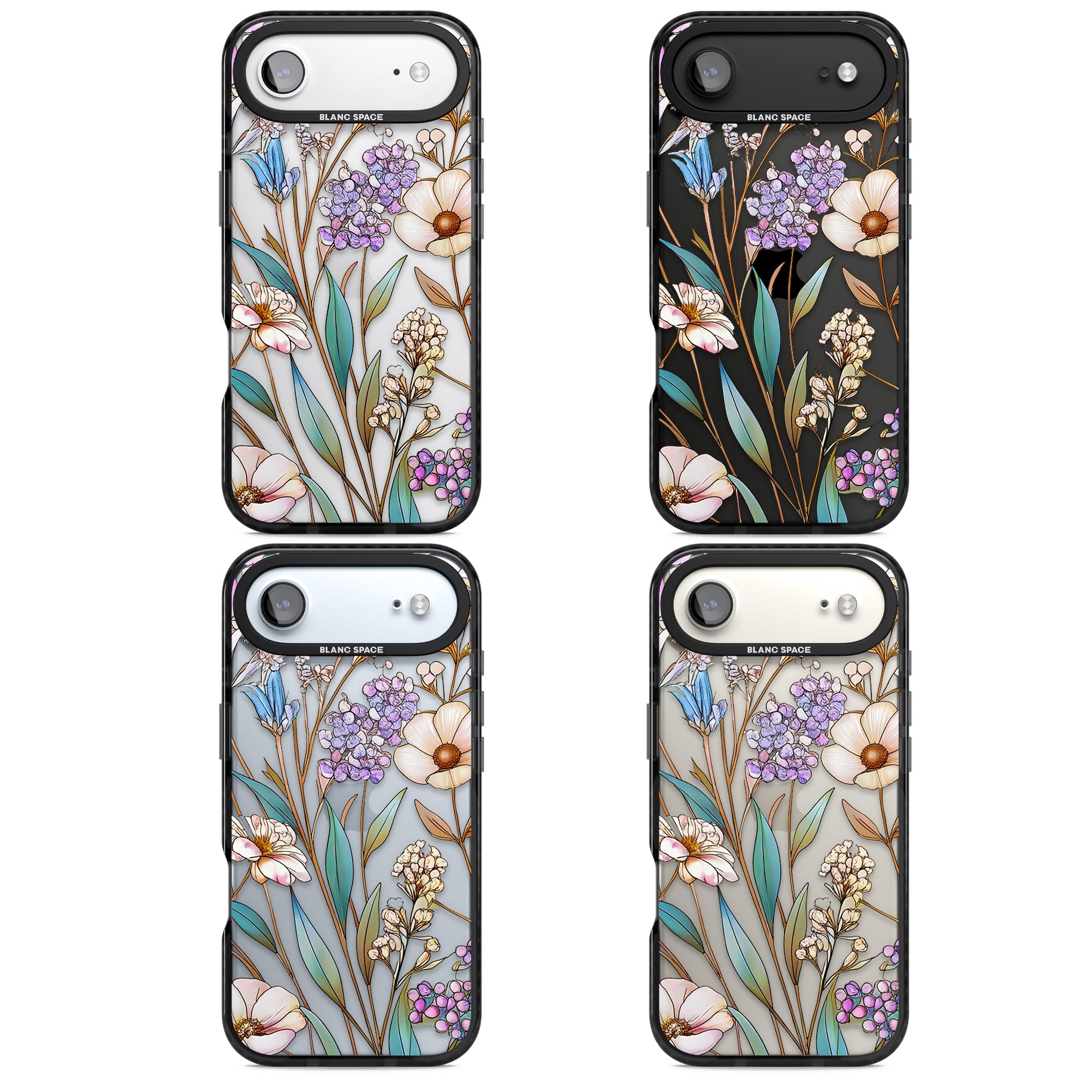 Glass Wildflower Mix iPhone 17 Air Impact Black Phone Case APT Impact Protection