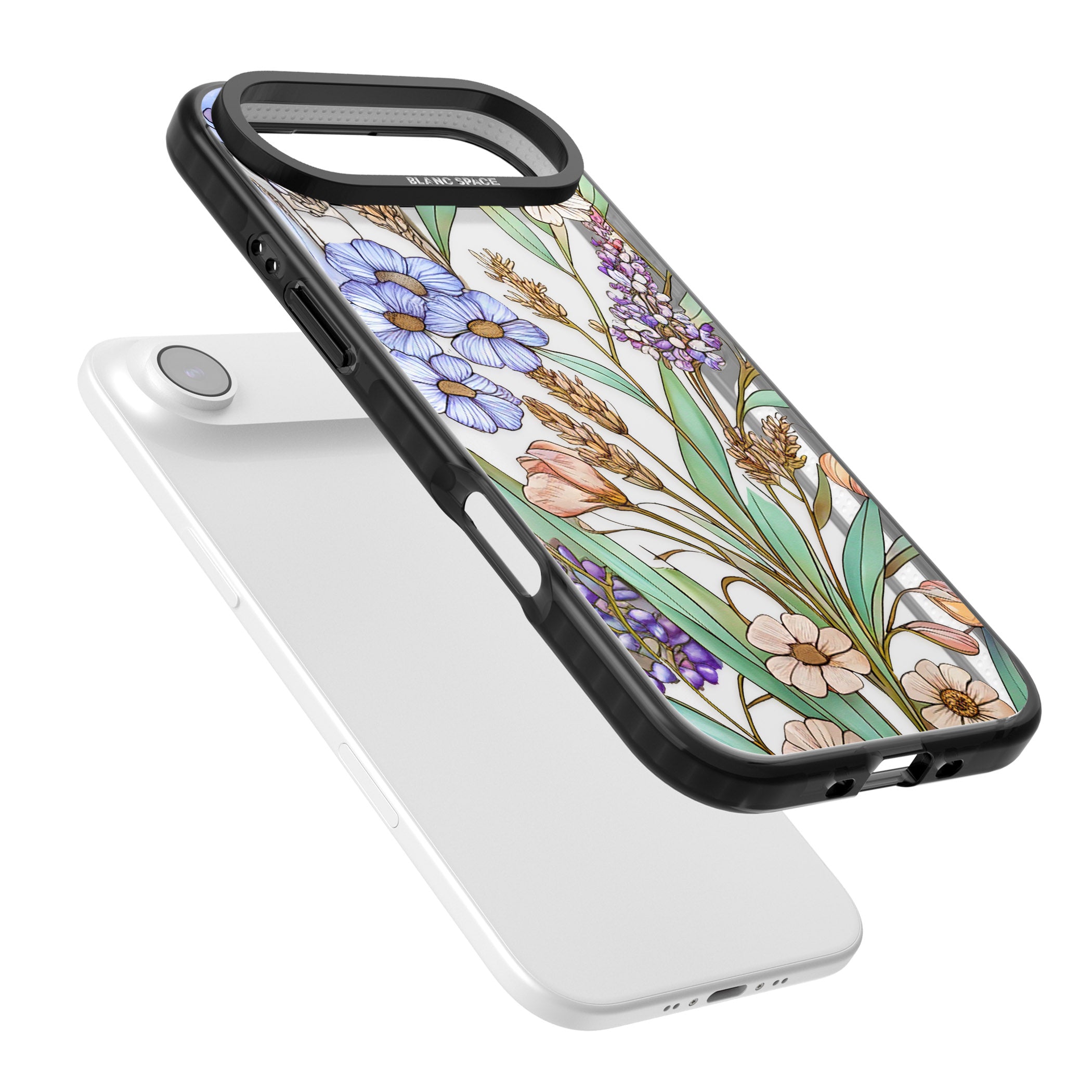 Glass Lavenders & Daisies iPhone 17 Air Impact Black Phone Case Colours