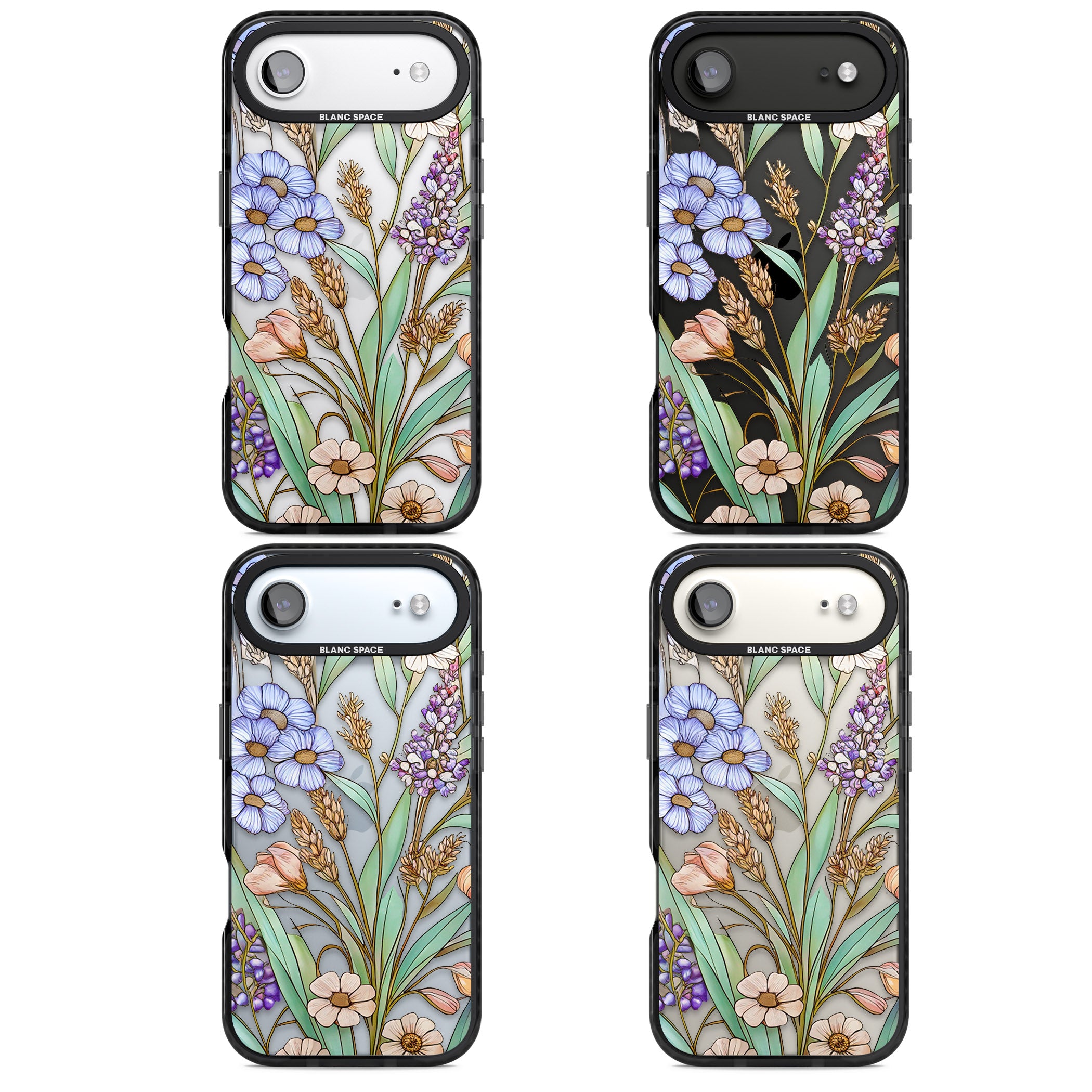 Glass Lavenders & Daisies iPhone 17 Air Impact Black Phone Case APT Impact Protection