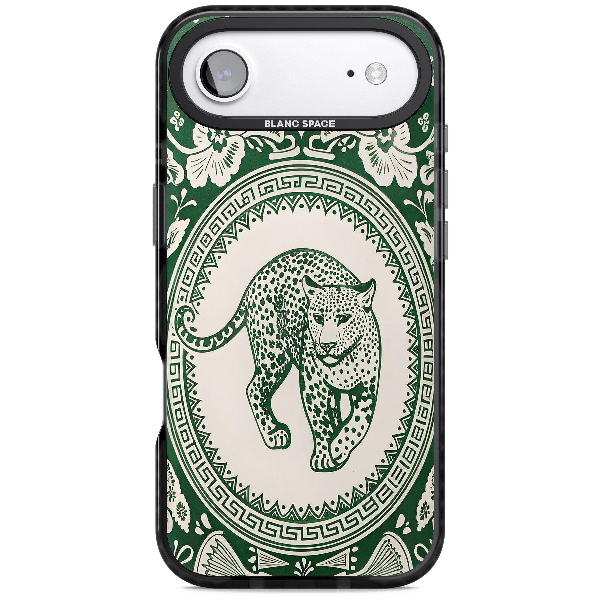Green Leopard iPhone 17 Air Impact Black Phone Case