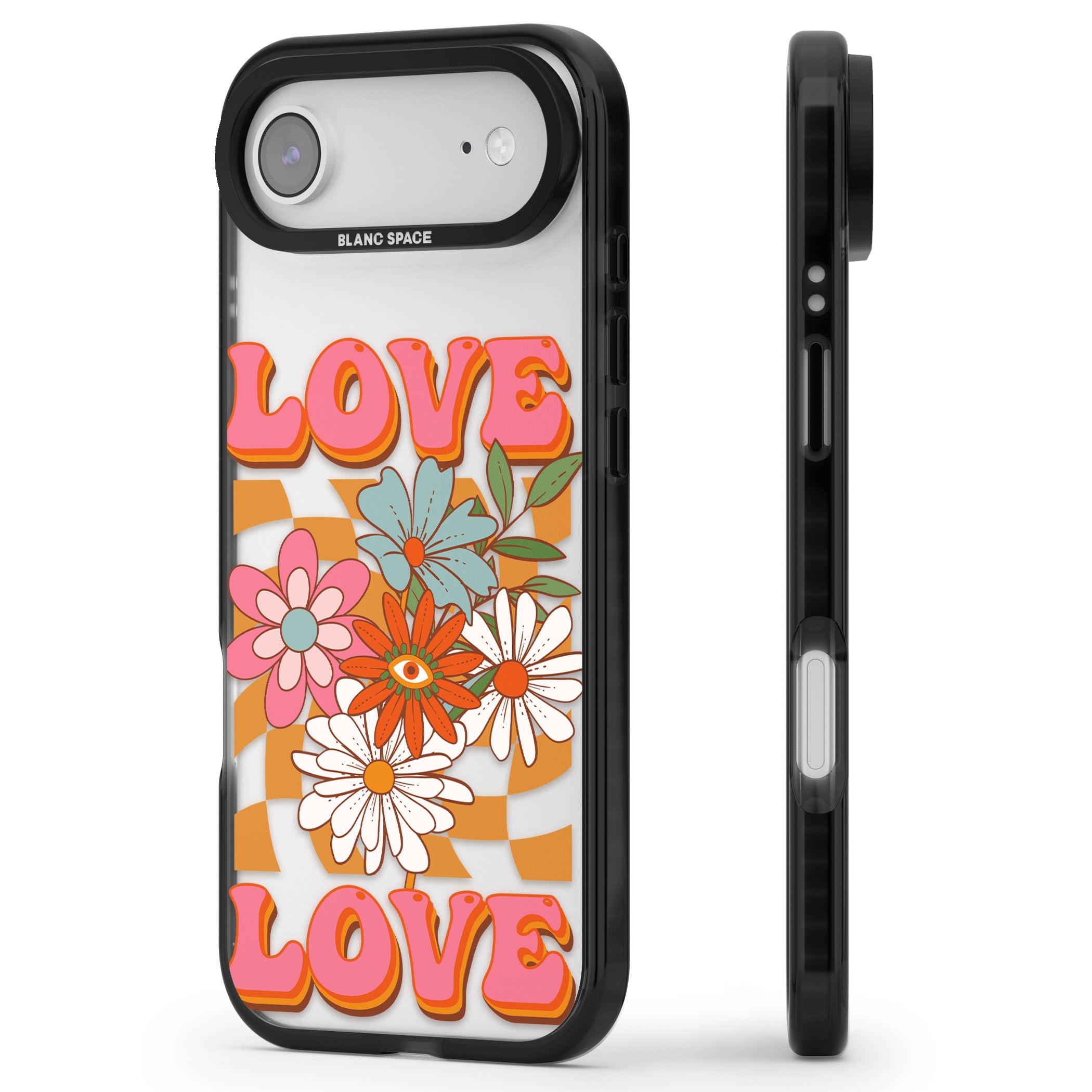 Love Bloom iPhone 17 Air Impact Black Phone Case Side Profile