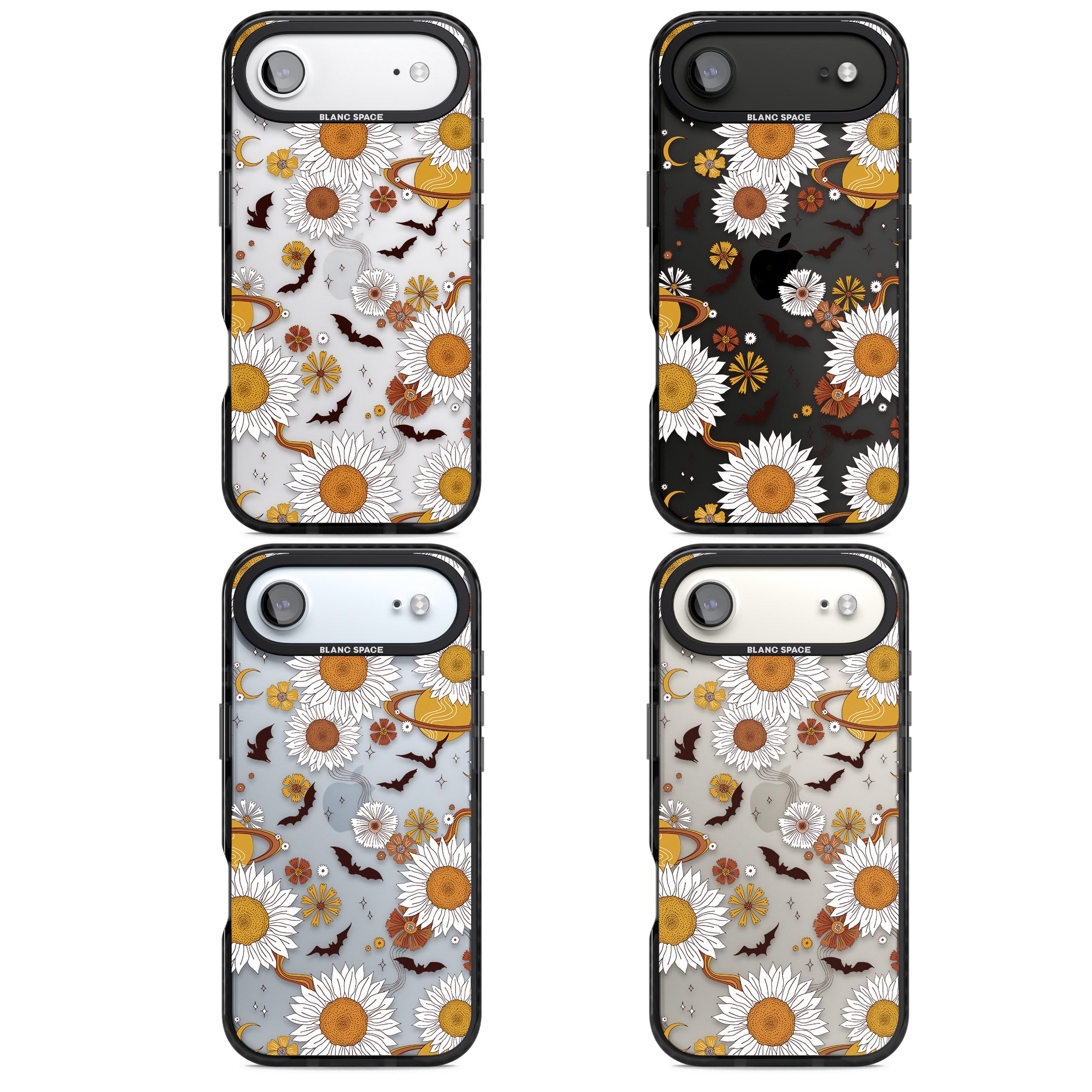 Halloween Bats And Planets iPhone 17 Air Impact Black Phone Case APT Impact Protection