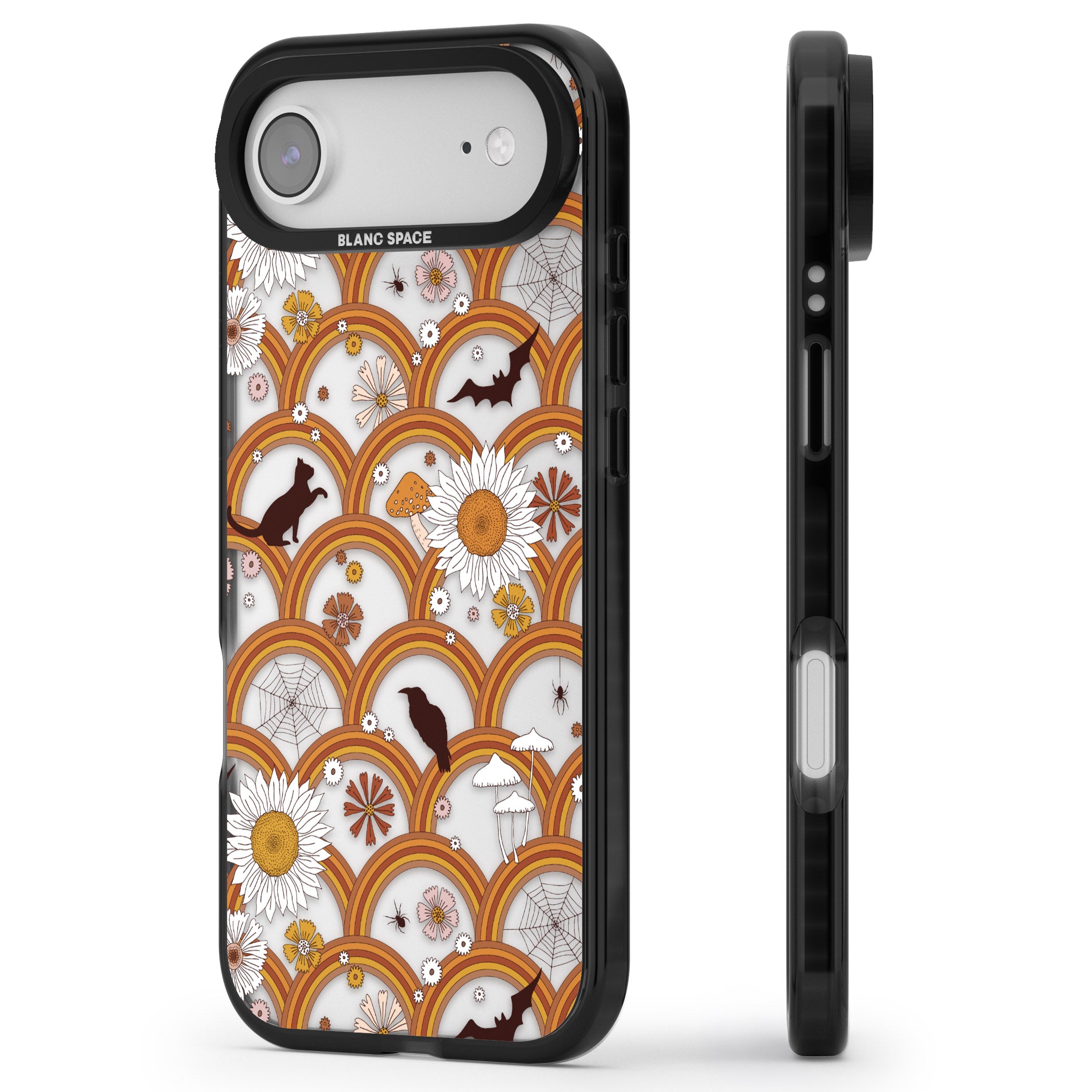 Halloween Rainbows iPhone 17 Air Impact Black Phone Case Side Profile