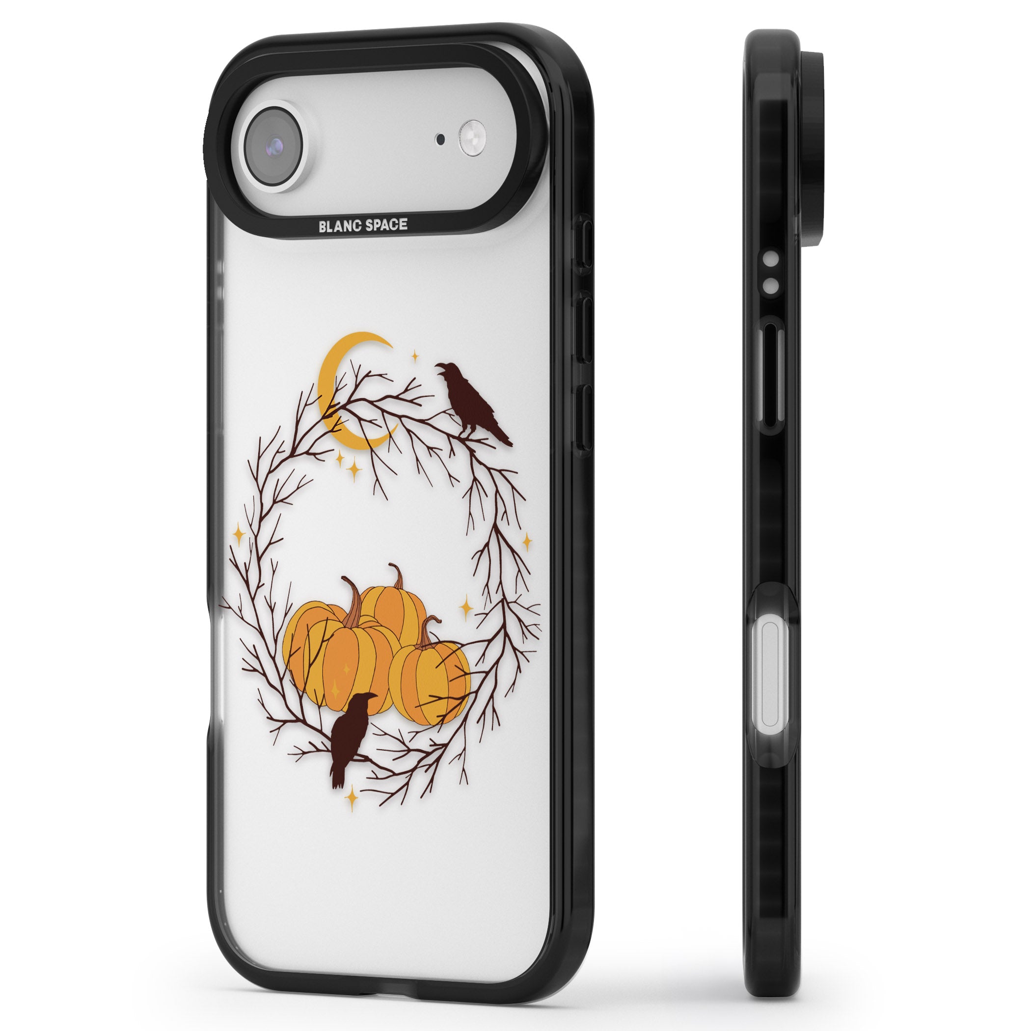 Pumpkin Patch iPhone 17 Air Impact Black Phone Case Side Profile