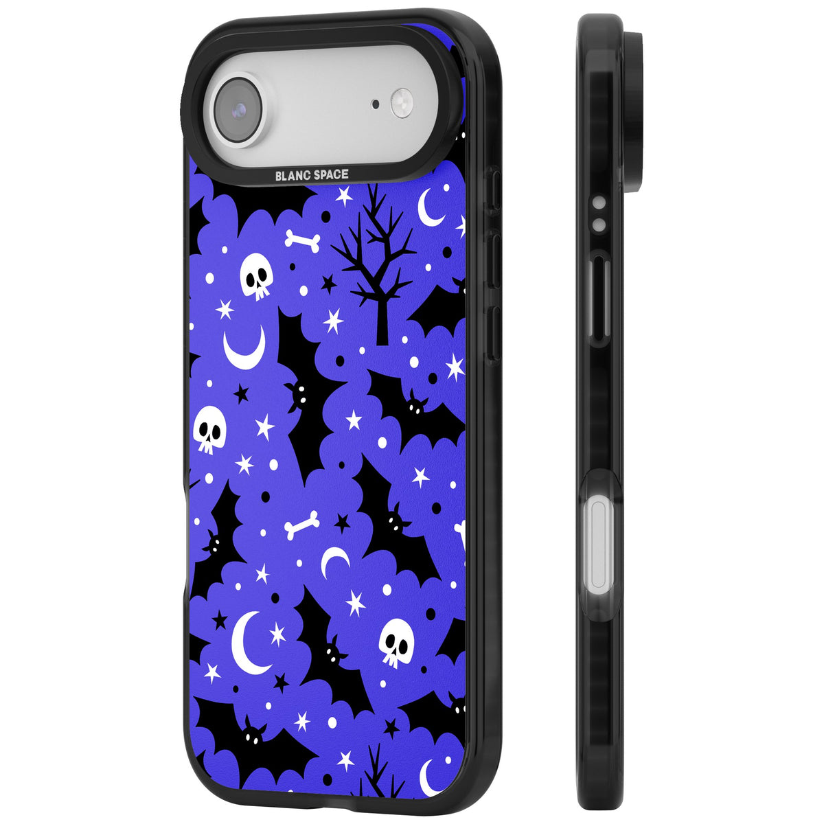 Bats N' Bones Pattern iPhone Air Impact Black Phone Case side