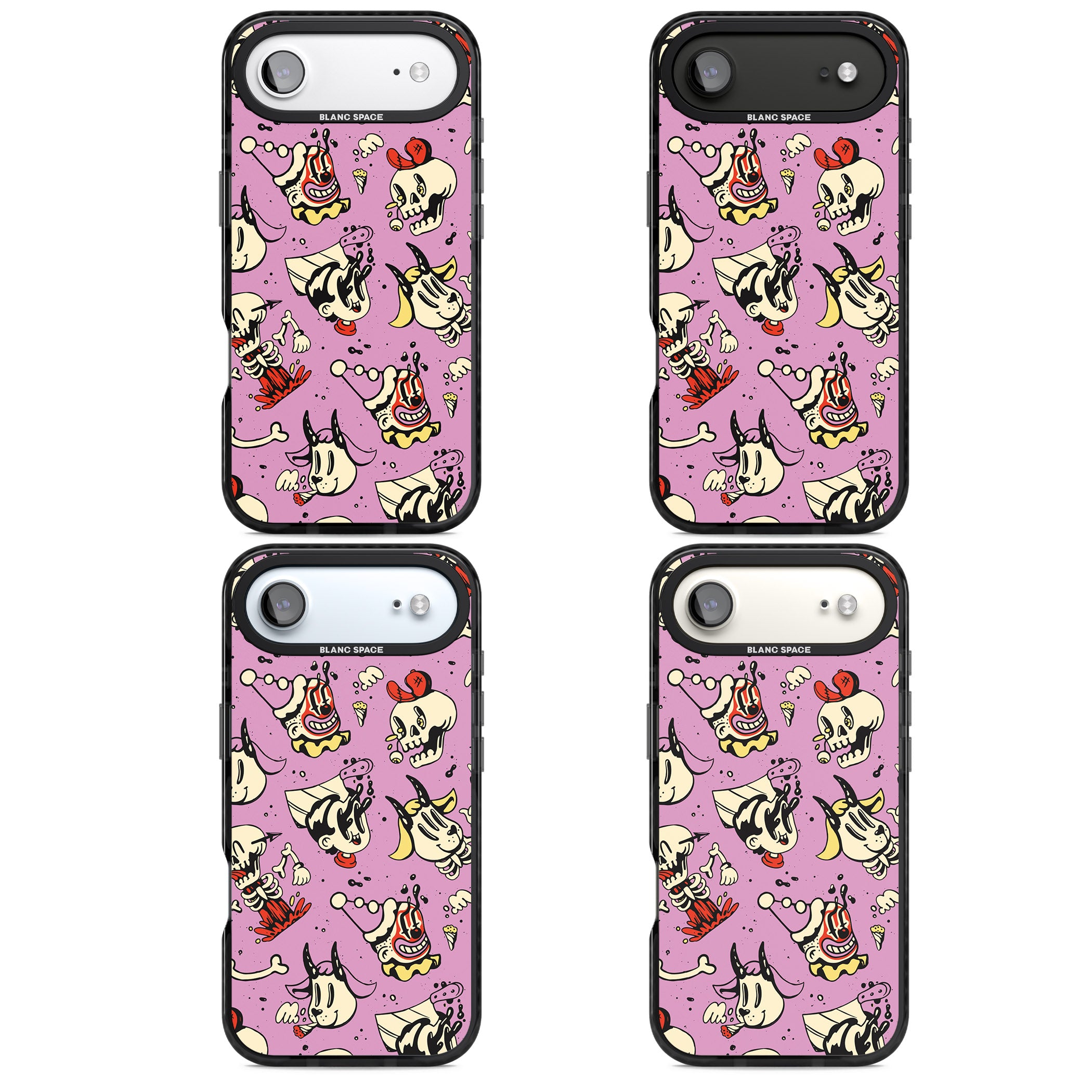 Purple Retro Halloween Pattern iPhone 17 Air Impact Black Phone Case APT Impact Protection