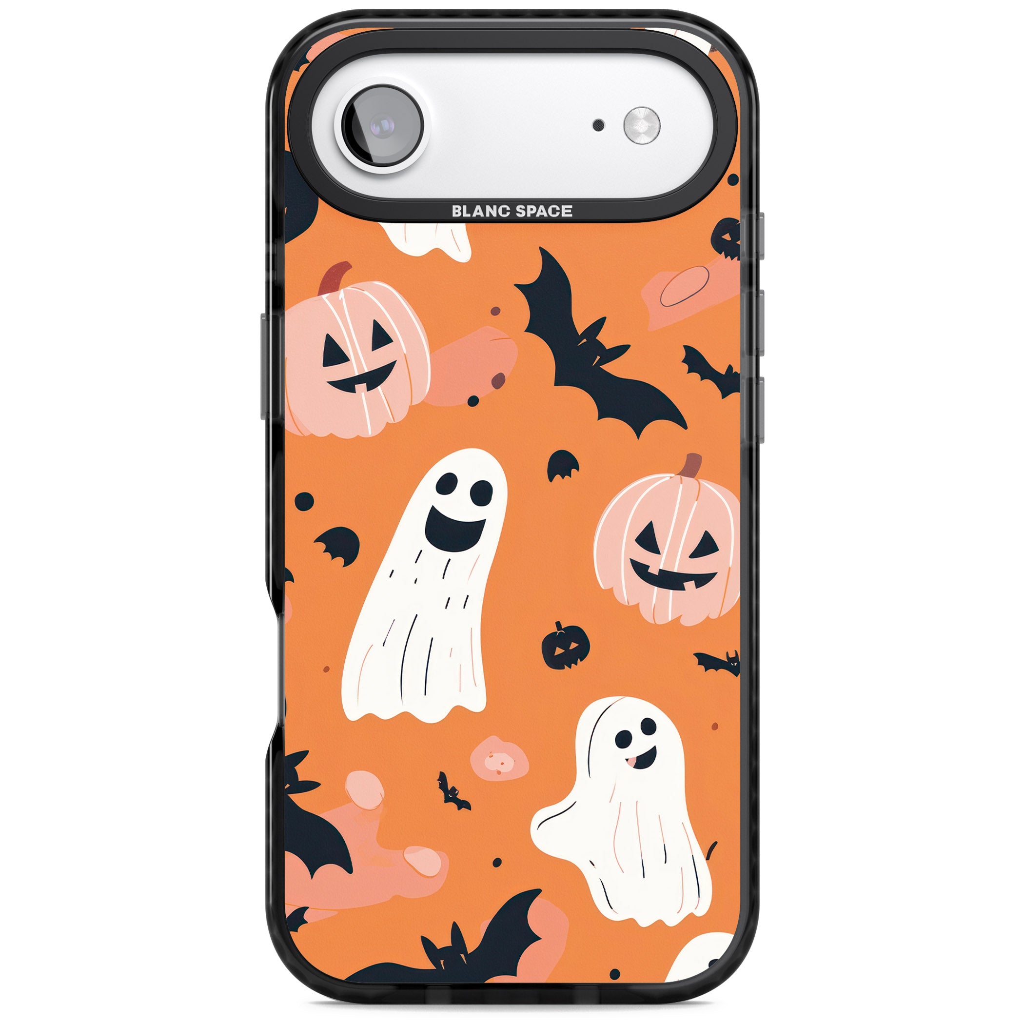Orange Halloween Pattern iPhone 17 Air Impact Black Phone Case