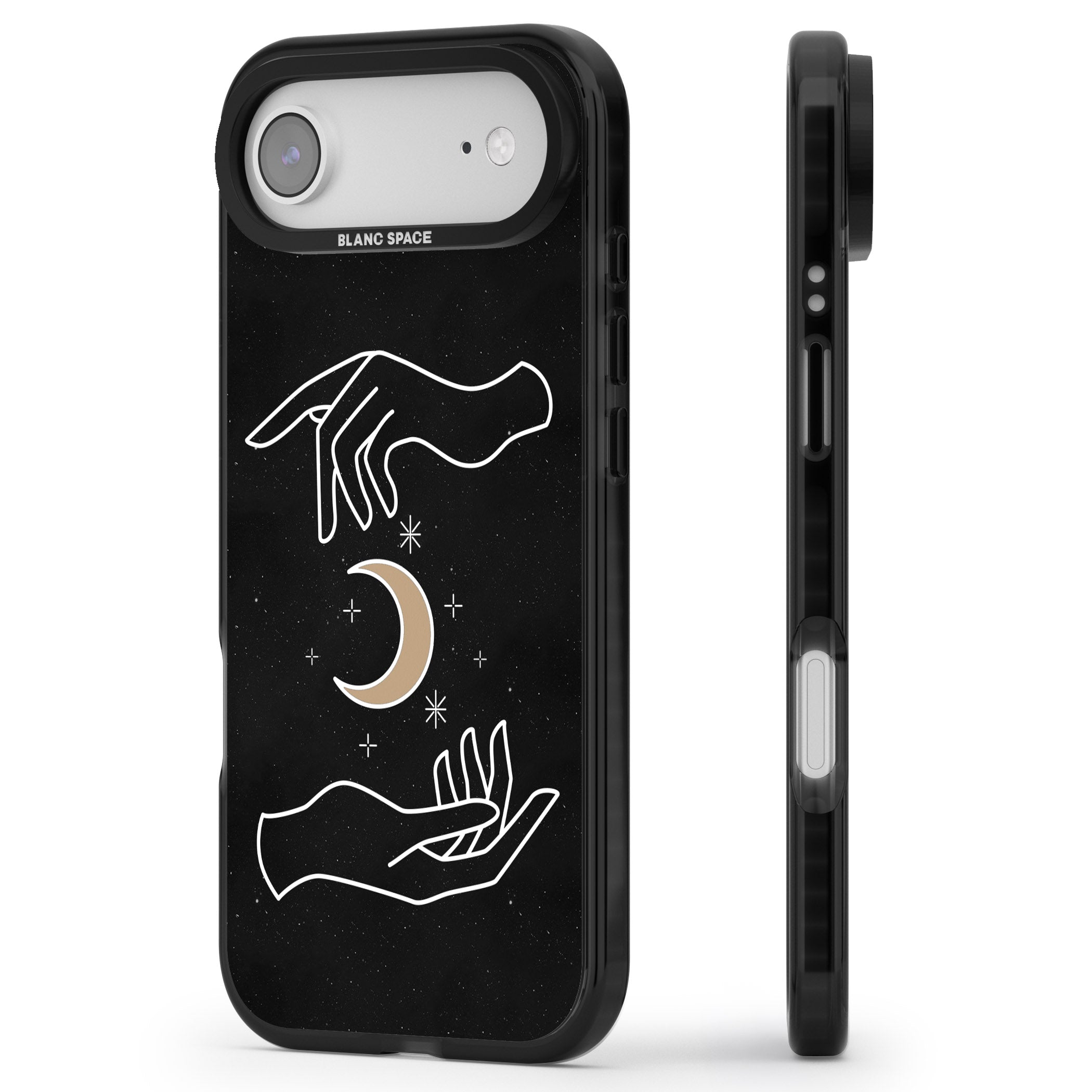 Cosmic Hands iPhone 17 Air Impact Black Phone Case Side Profile