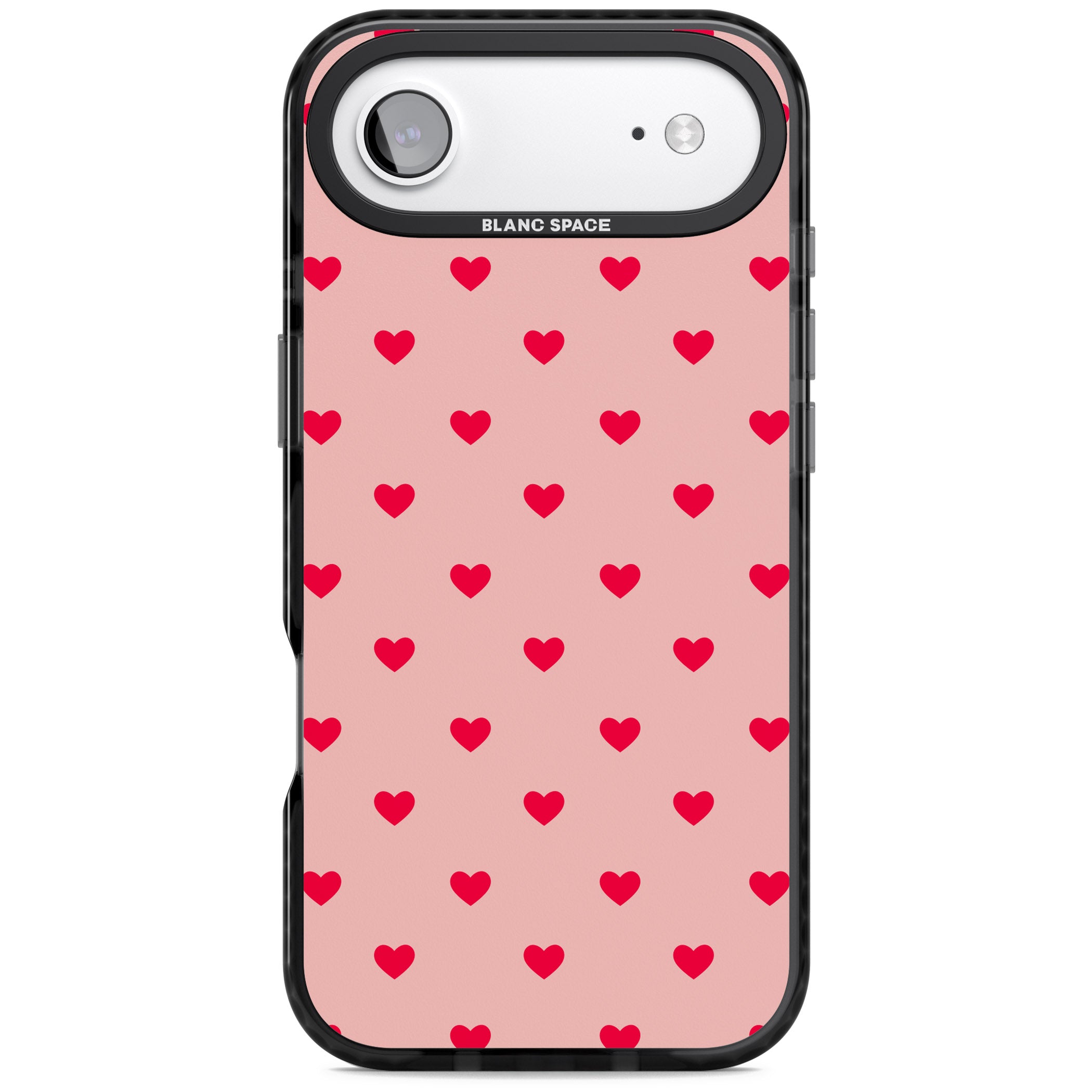 Small Heart Pattern: Red & Pink iPhone 17 Air Impact Black Phone Case