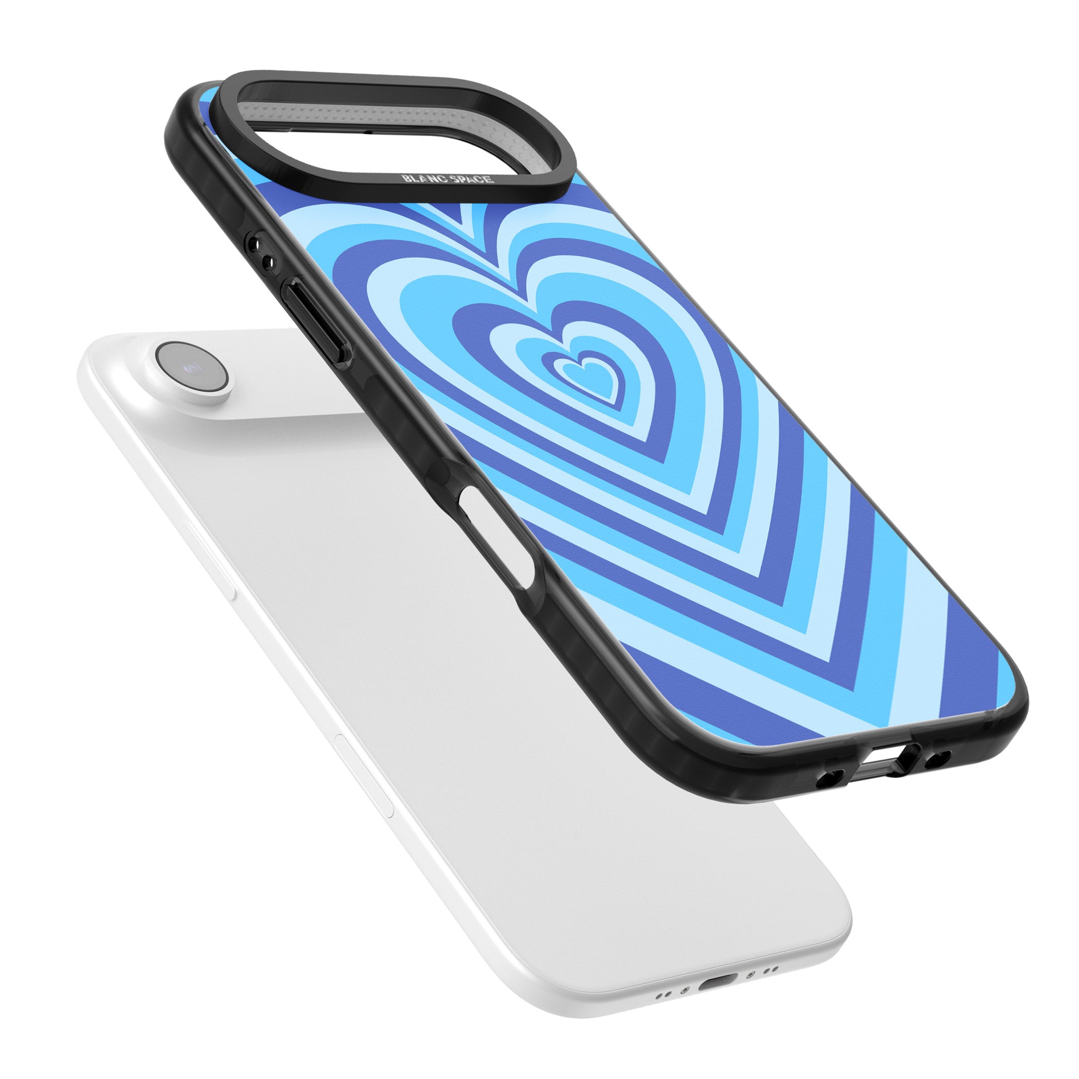 Blue Heart Illusion iPhone 17 Air Impact Black Phone Case Colours