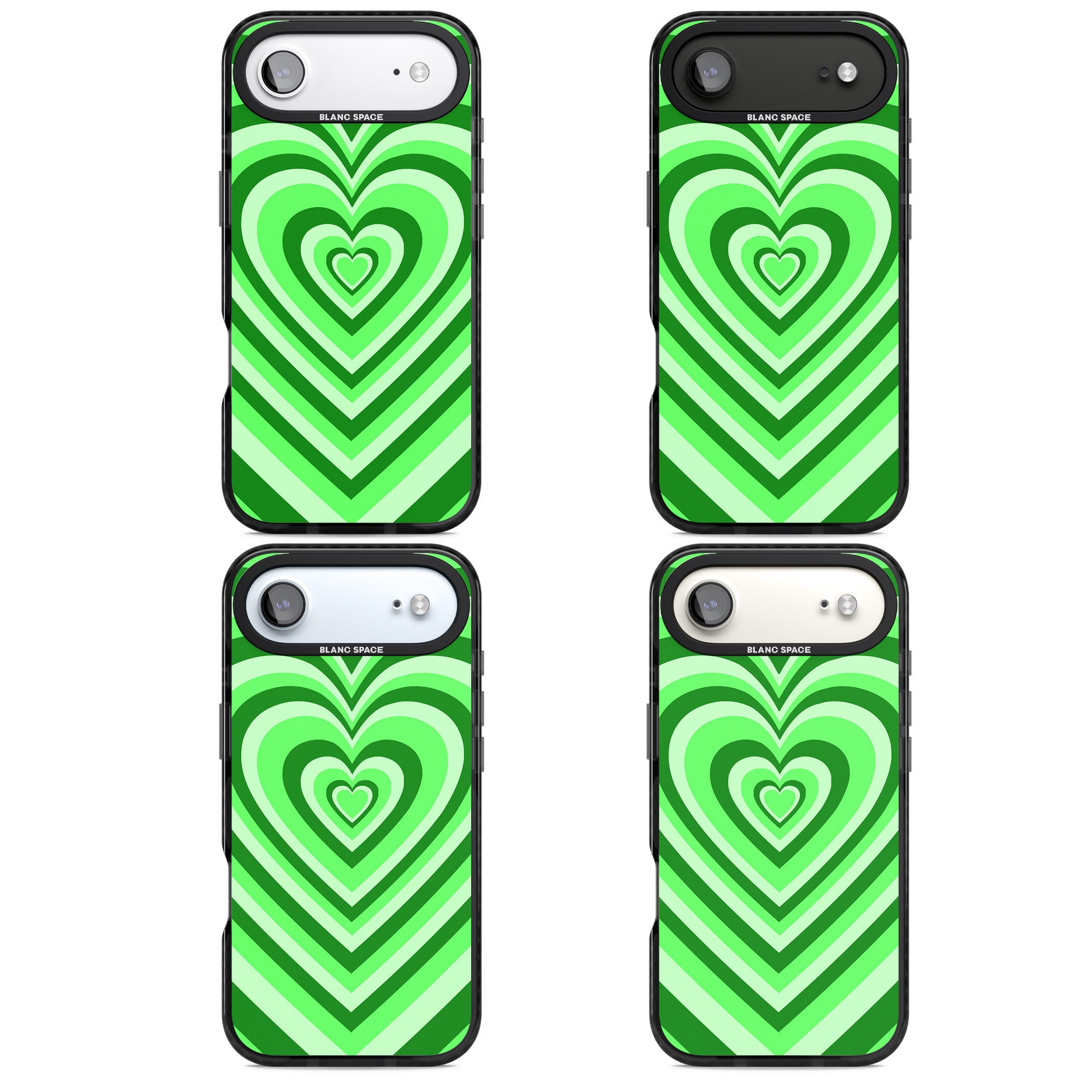 Green Heart Illusion iPhone 17 Air Impact Black Phone Case APT Impact Protection