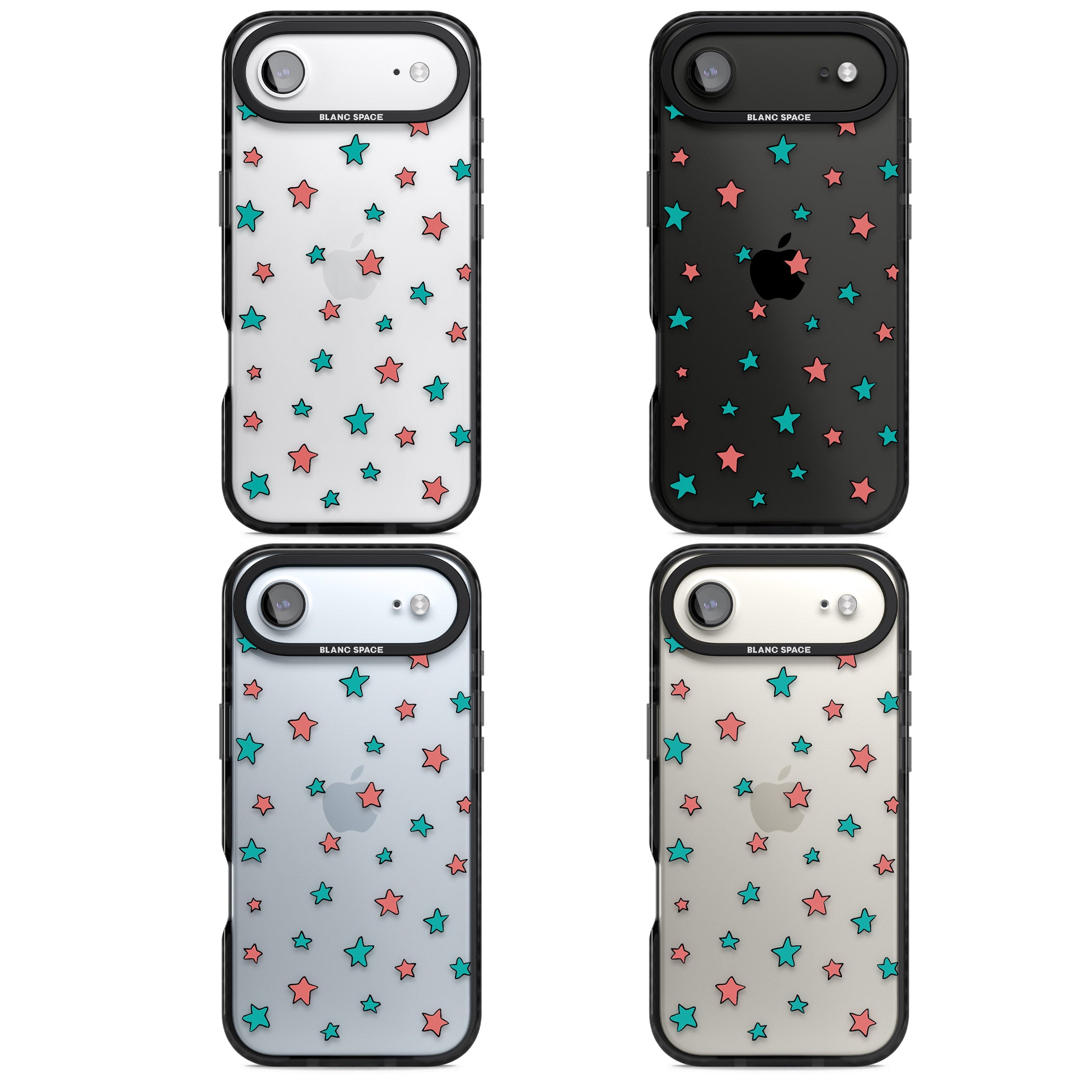 Heartstopper Stars Pattern iPhone 17 Air Impact Black Phone Case APT Impact Protection
