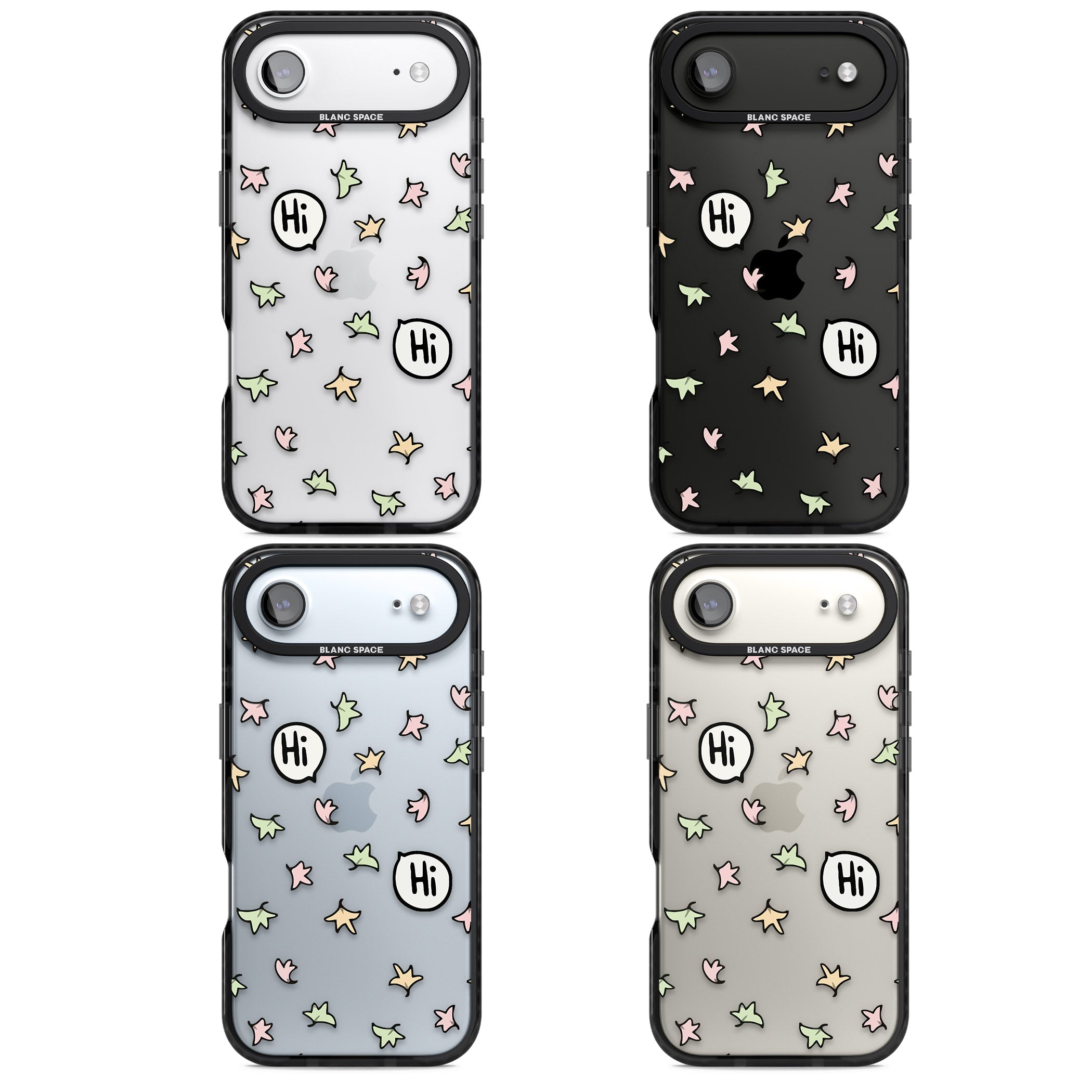 Heartstopper Leaves Pattern iPhone 17 Air Impact Black Phone Case APT Impact Protection