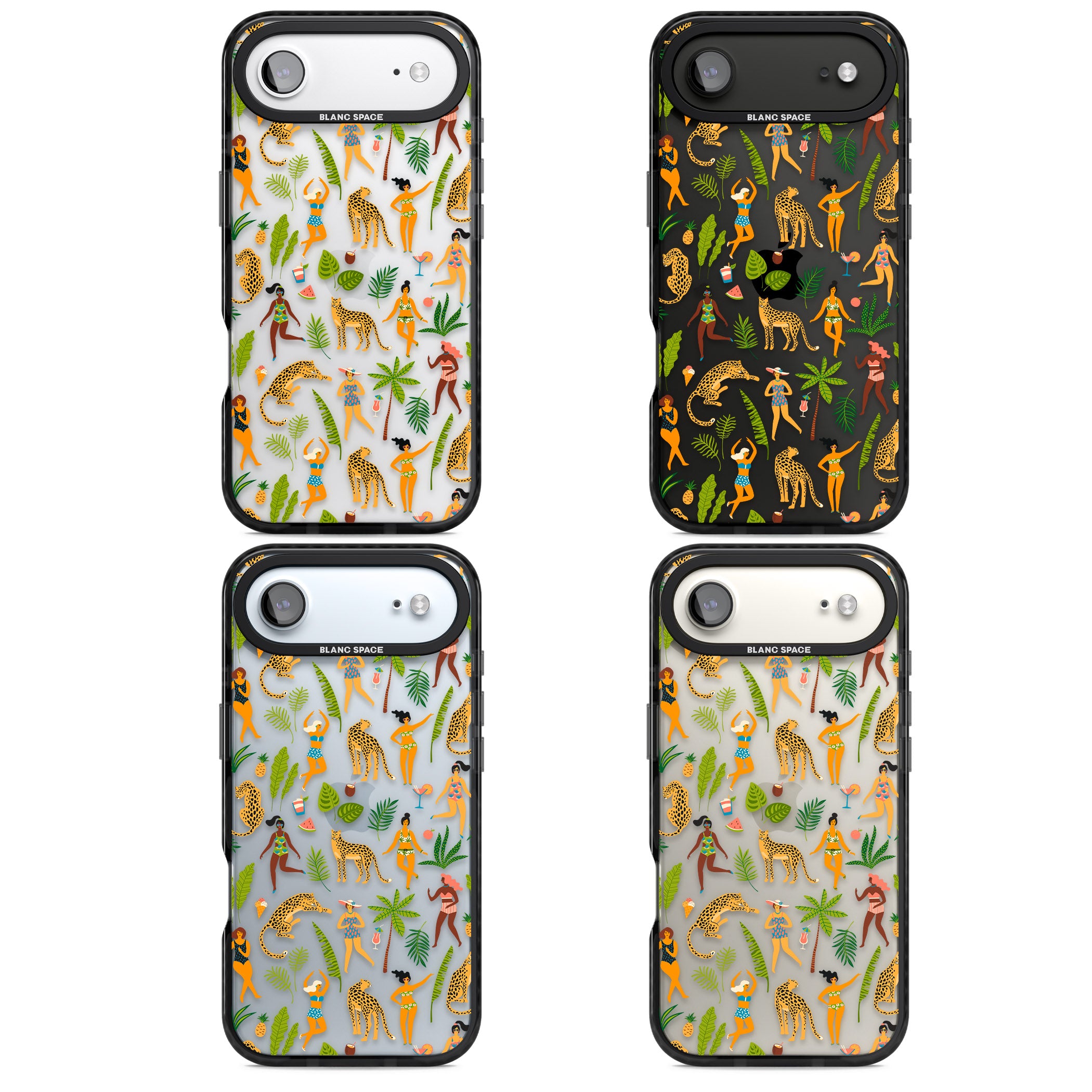 Tropical Party Vibes iPhone 17 Air Impact Black Phone Case APT Impact Protection