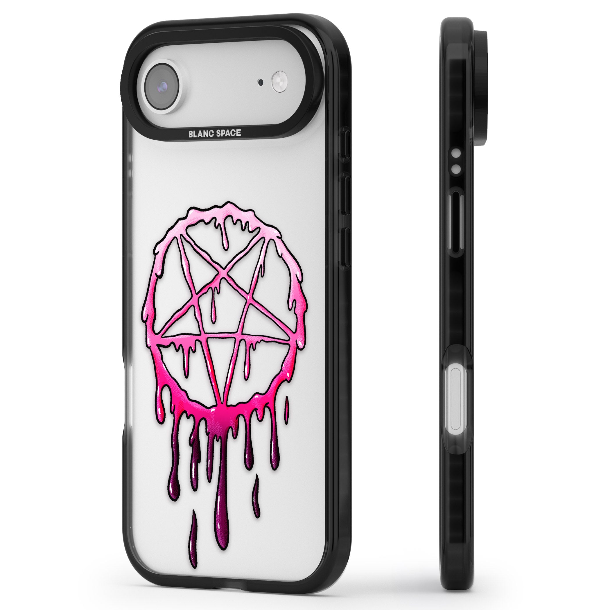 Pentagram Of Blood iPhone 17 Air Impact Black Phone Case Side Profile