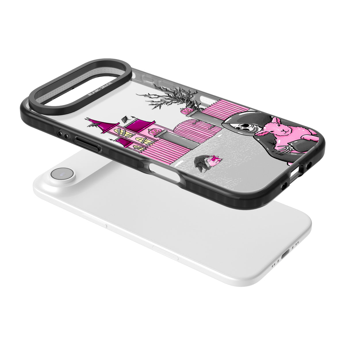 Pink Requiem iPhone Air Impact Black Phone Case angled