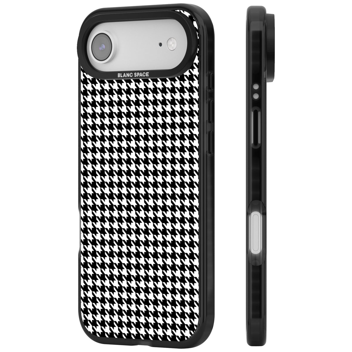Black Houndstooth Pattern iPhone Air Impact Black Phone Case side