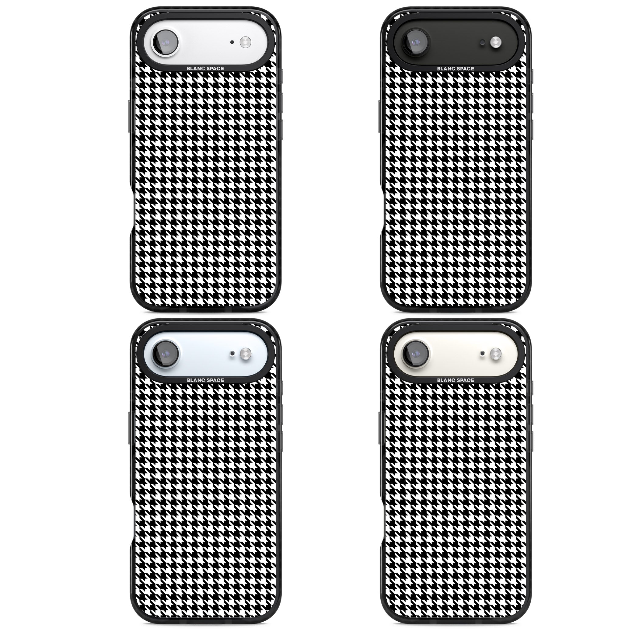 Black Houndstooth Pattern iPhone 17 Air Impact Black Phone Case APT Impact Protection