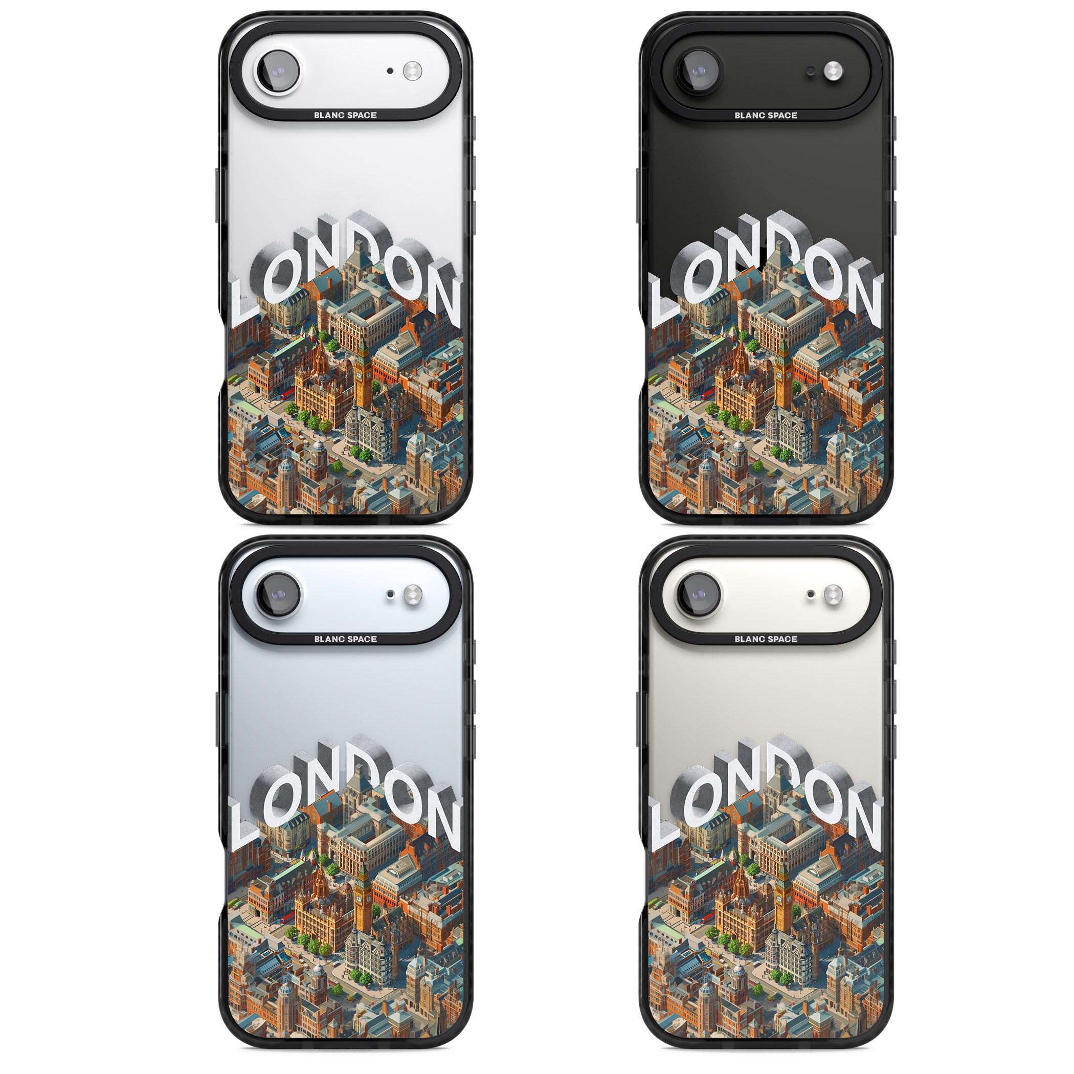 London iPhone 17 Air Impact Black Phone Case APT Impact Protection