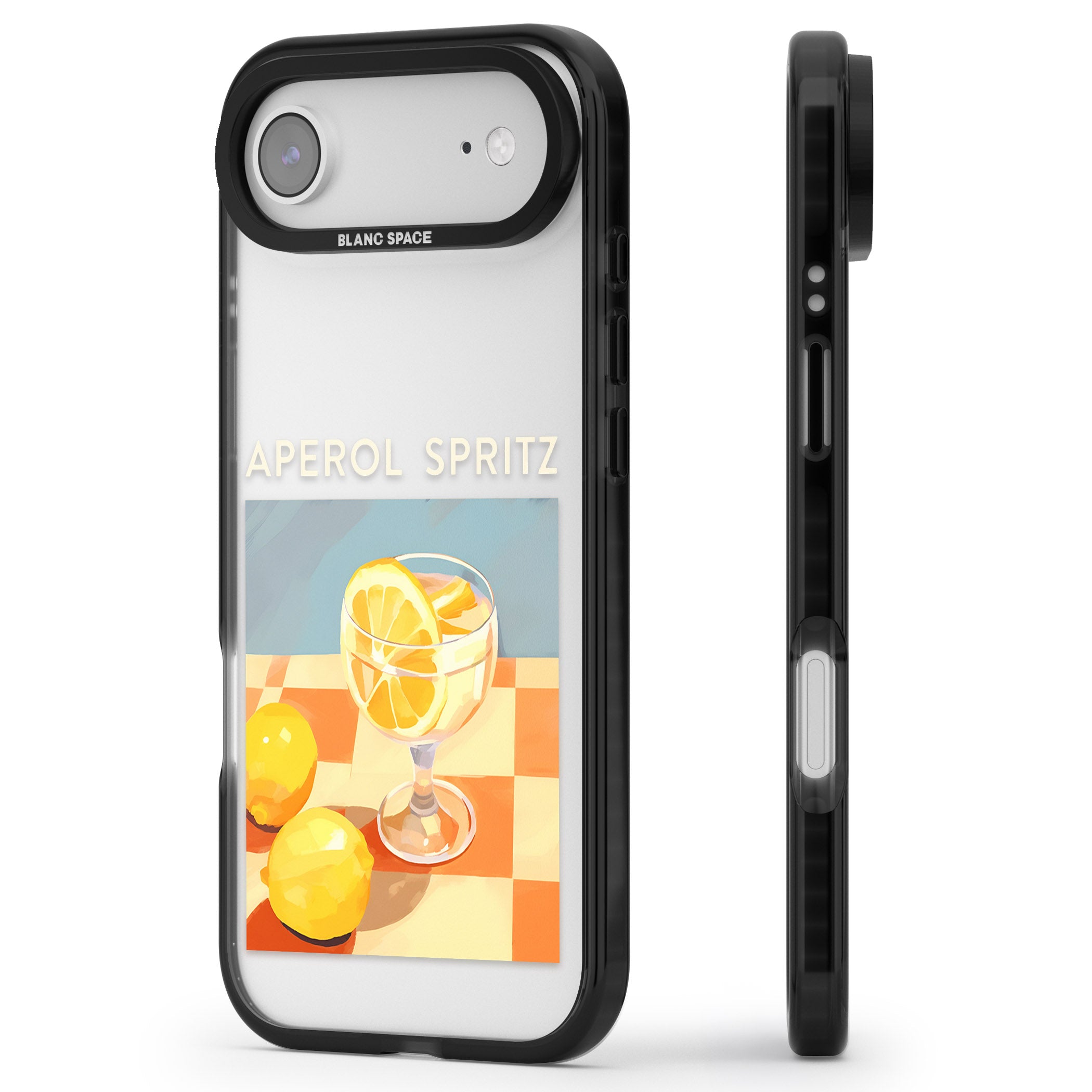 Lemon Spritz iPhone 17 Air Impact Black Phone Case Side Profile