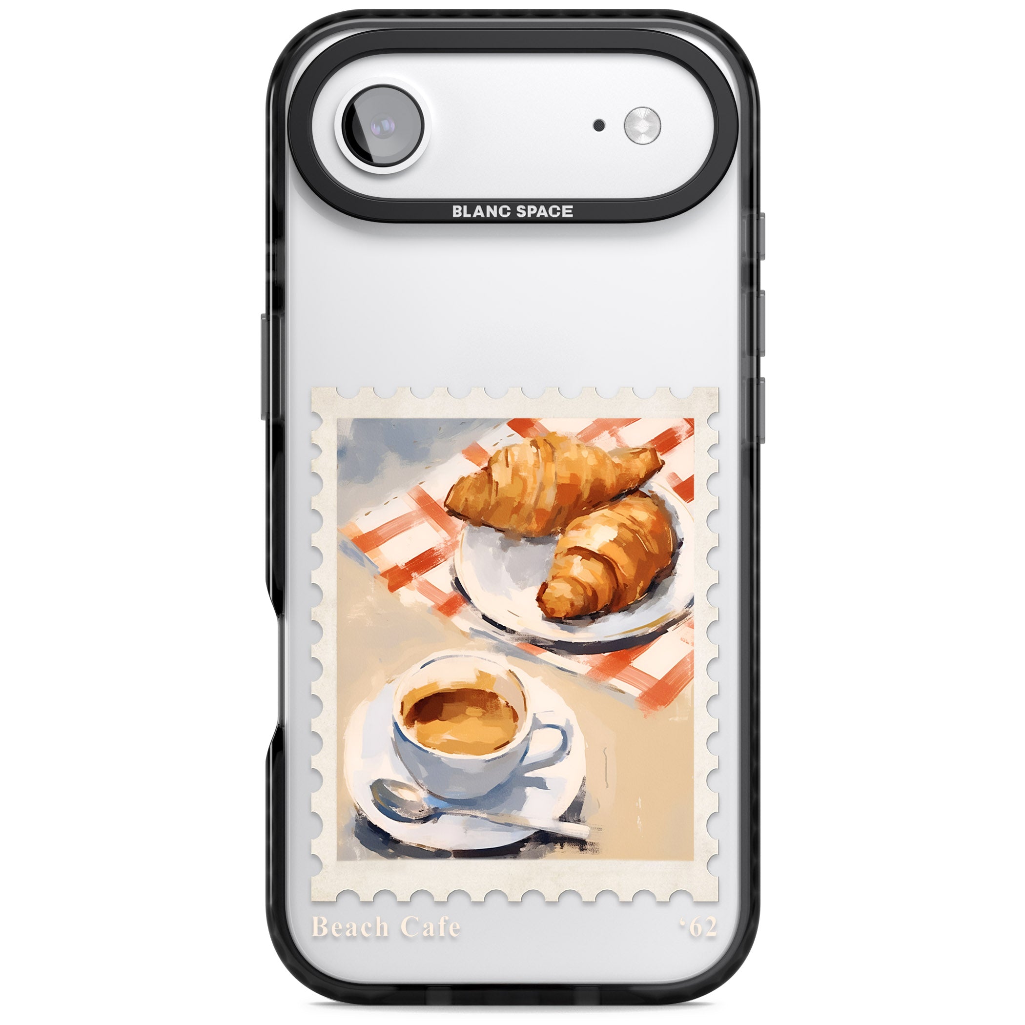 Cafe Stamp iPhone 17 Air Impact Black Phone Case