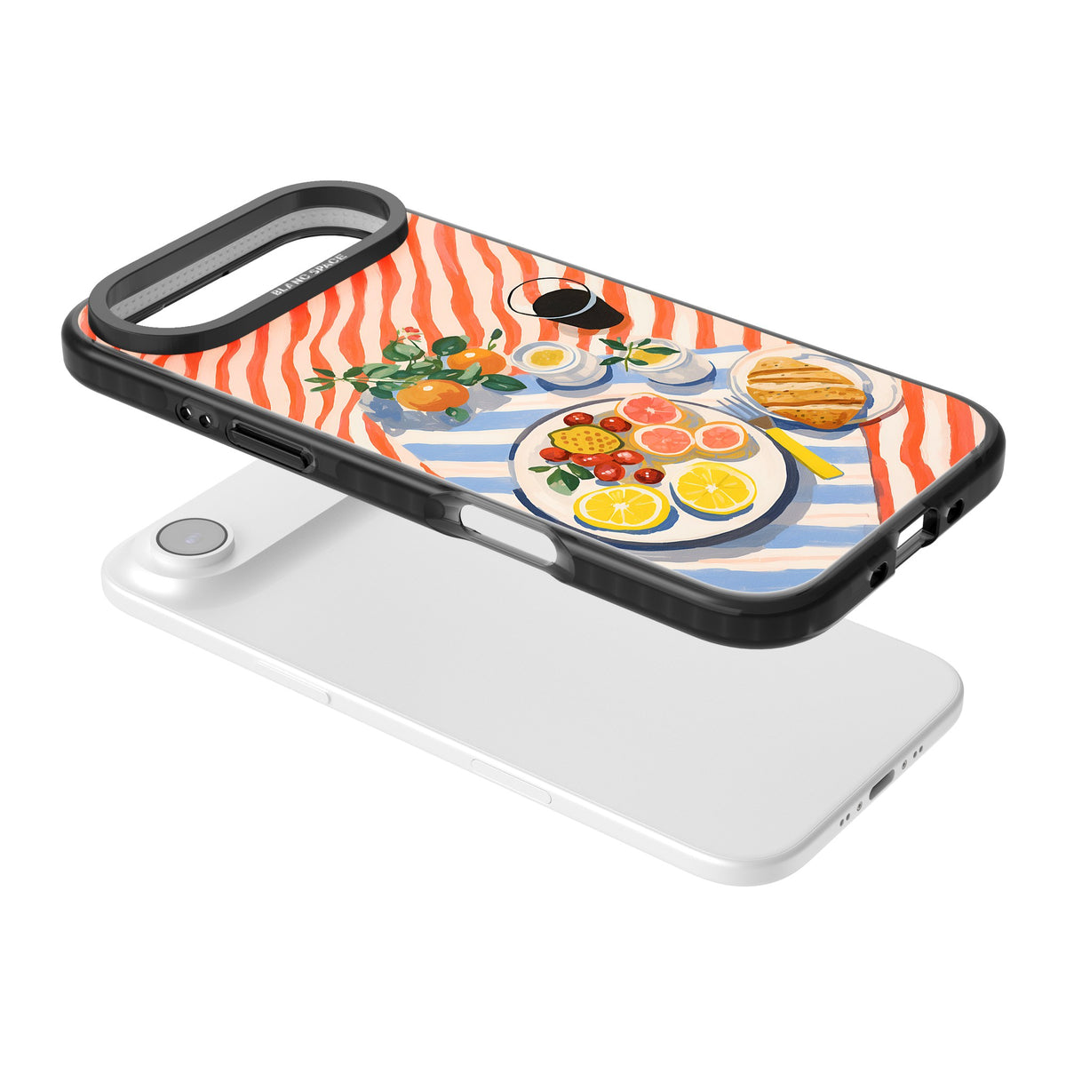 Citrus Picnic iPhone Air Impact Black Phone Case angled