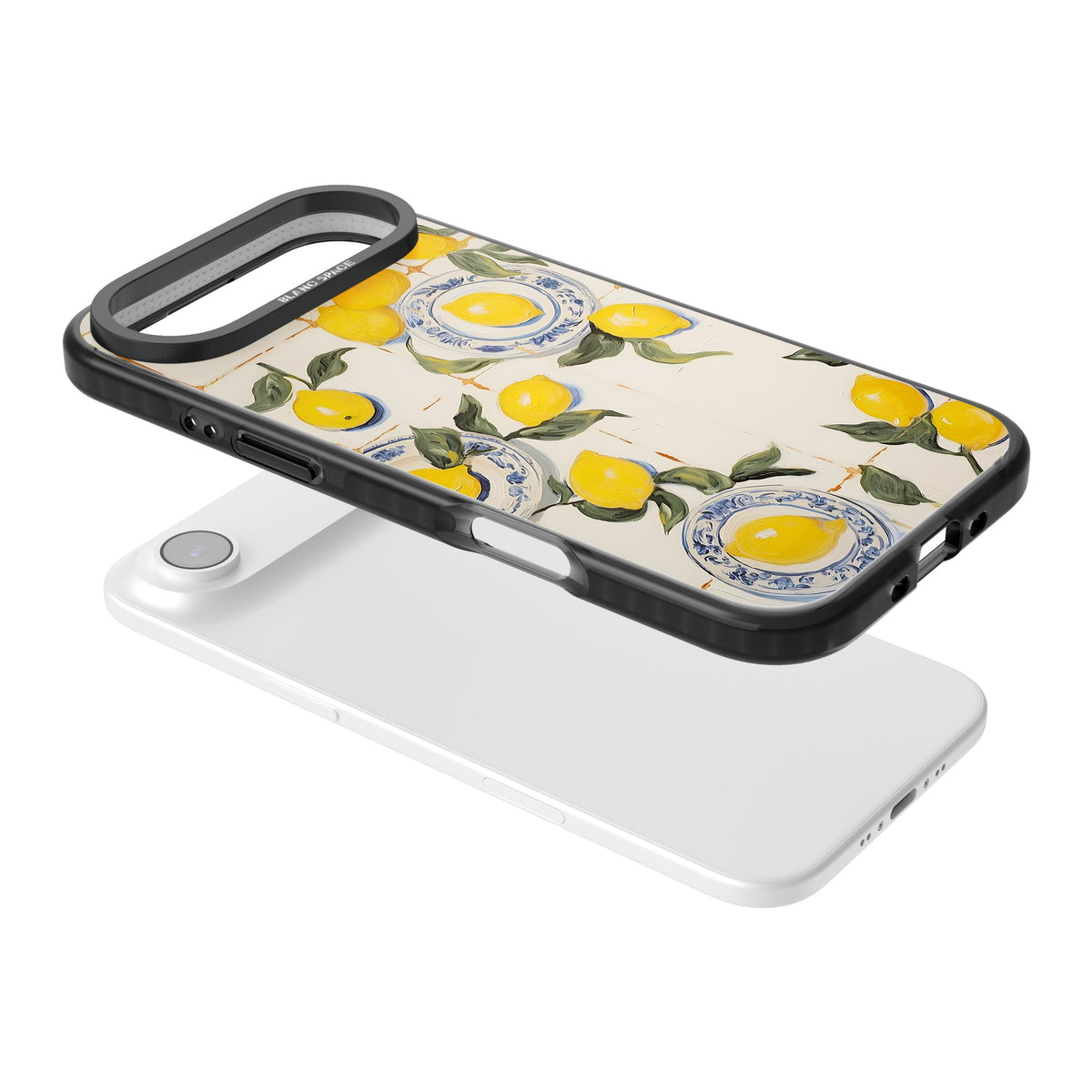 Lemons & Porcelain iPhone Air Impact Black Phone Case angled