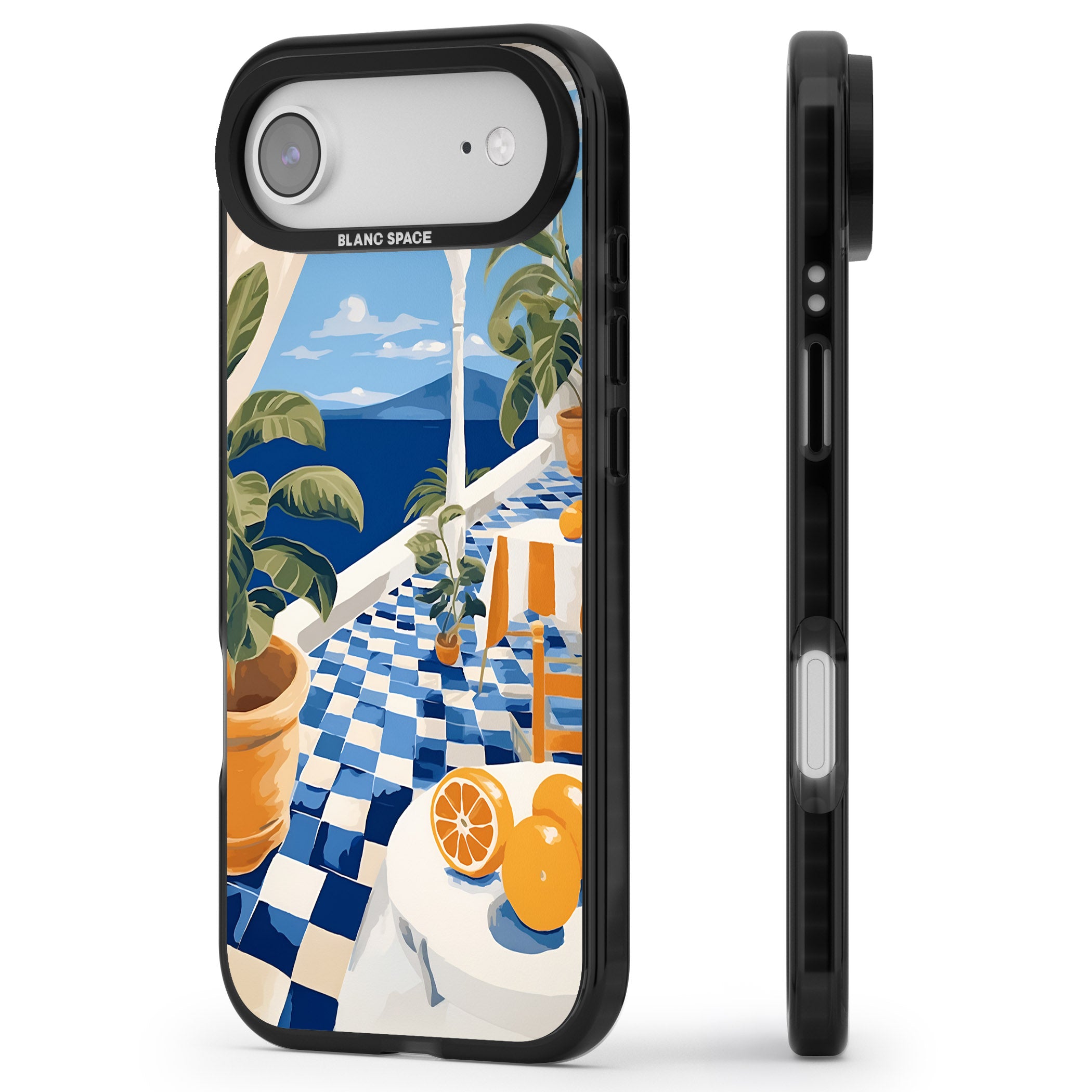 Greek Balcony iPhone 17 Air Impact Black Phone Case Side Profile