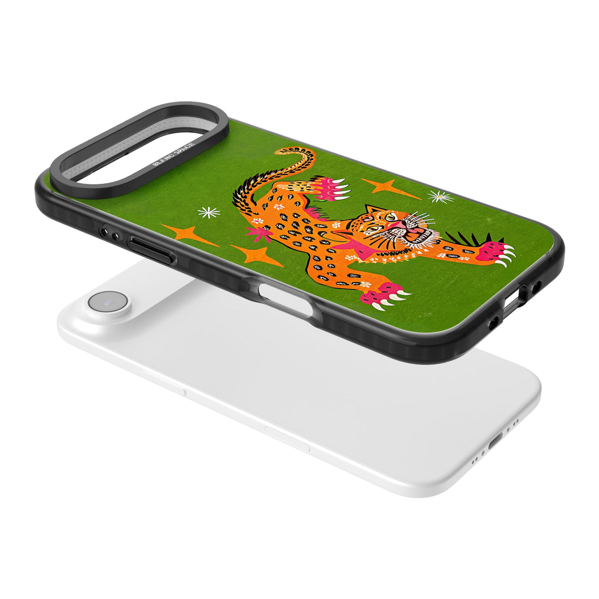 Fierce Jaguar iPhone Air Impact Black Phone Case angled