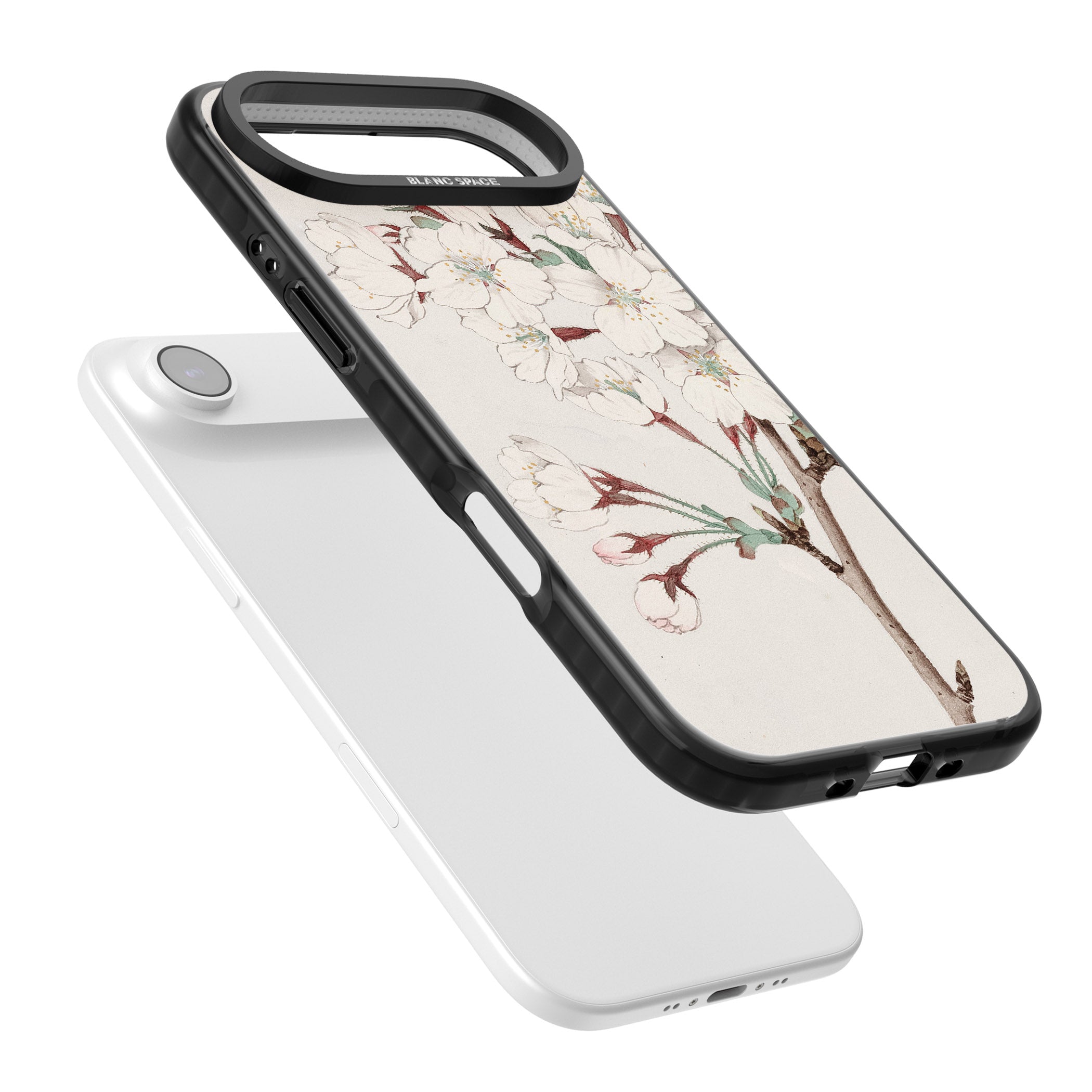 Vintage Japanese Illustrations Cherry Blossoms iPhone 17 Air Impact Black Phone Case Colours
