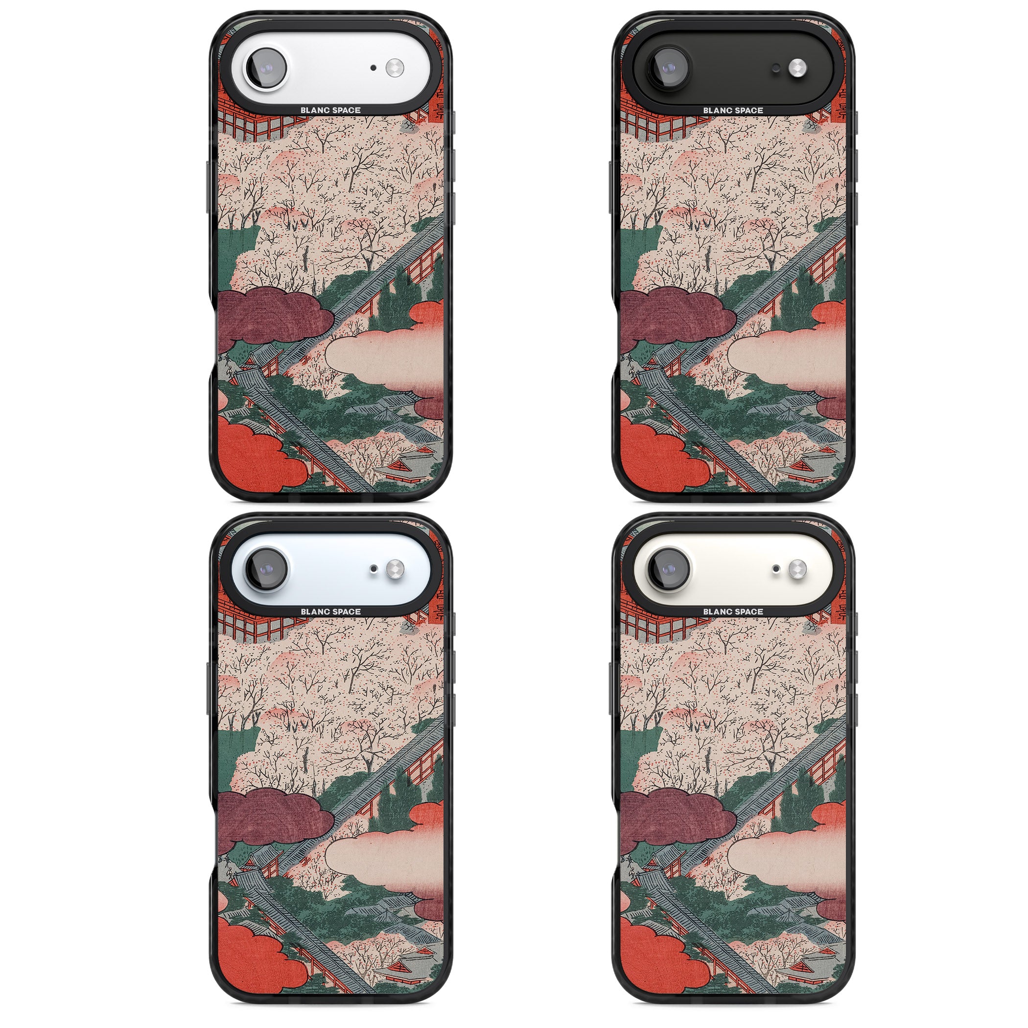 Vintage Japanese Illustrations Japanese City iPhone 17 Air Impact Black Phone Case APT Impact Protection