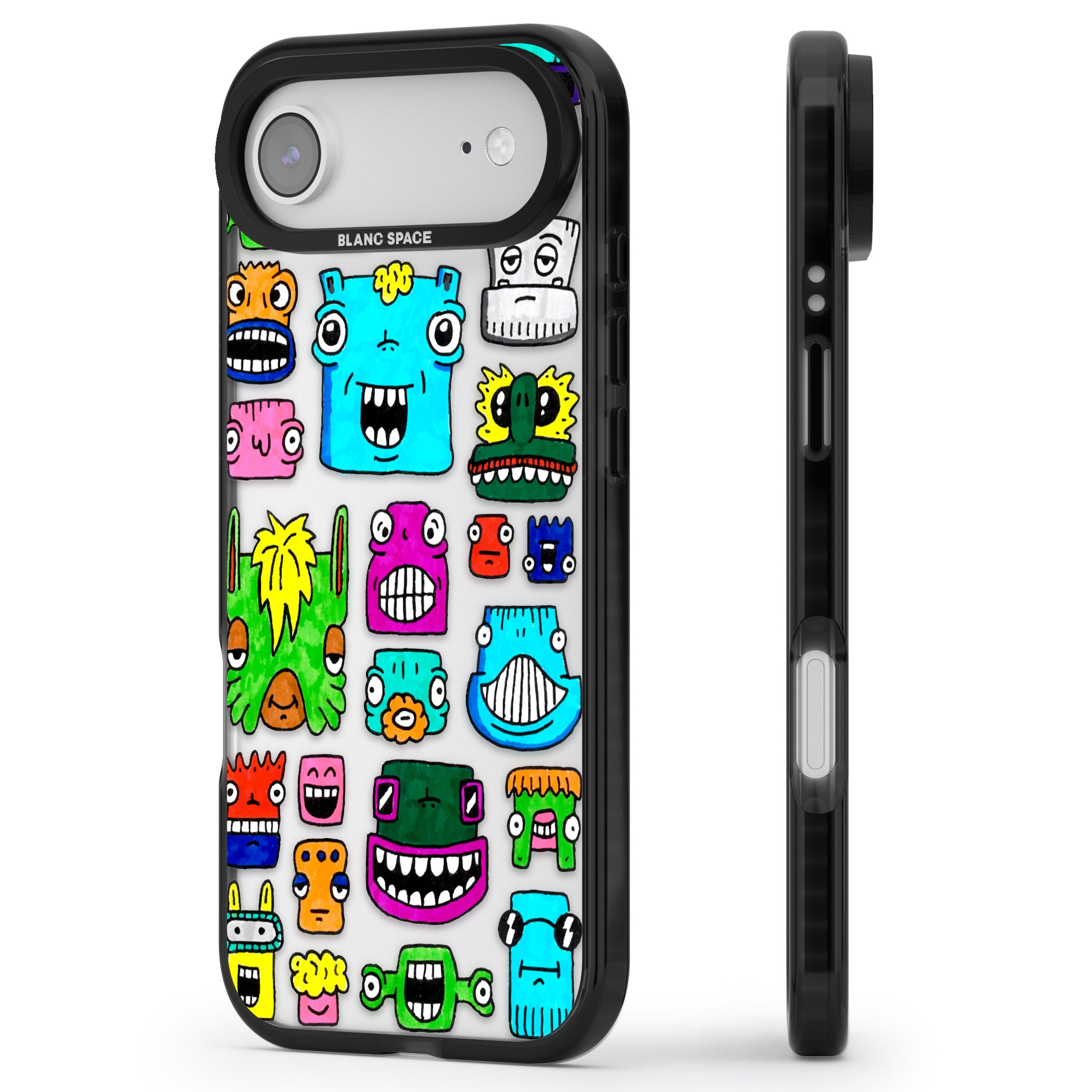 Burst Heads Colour iPhone 17 Air Impact Black Phone Case Side Profile