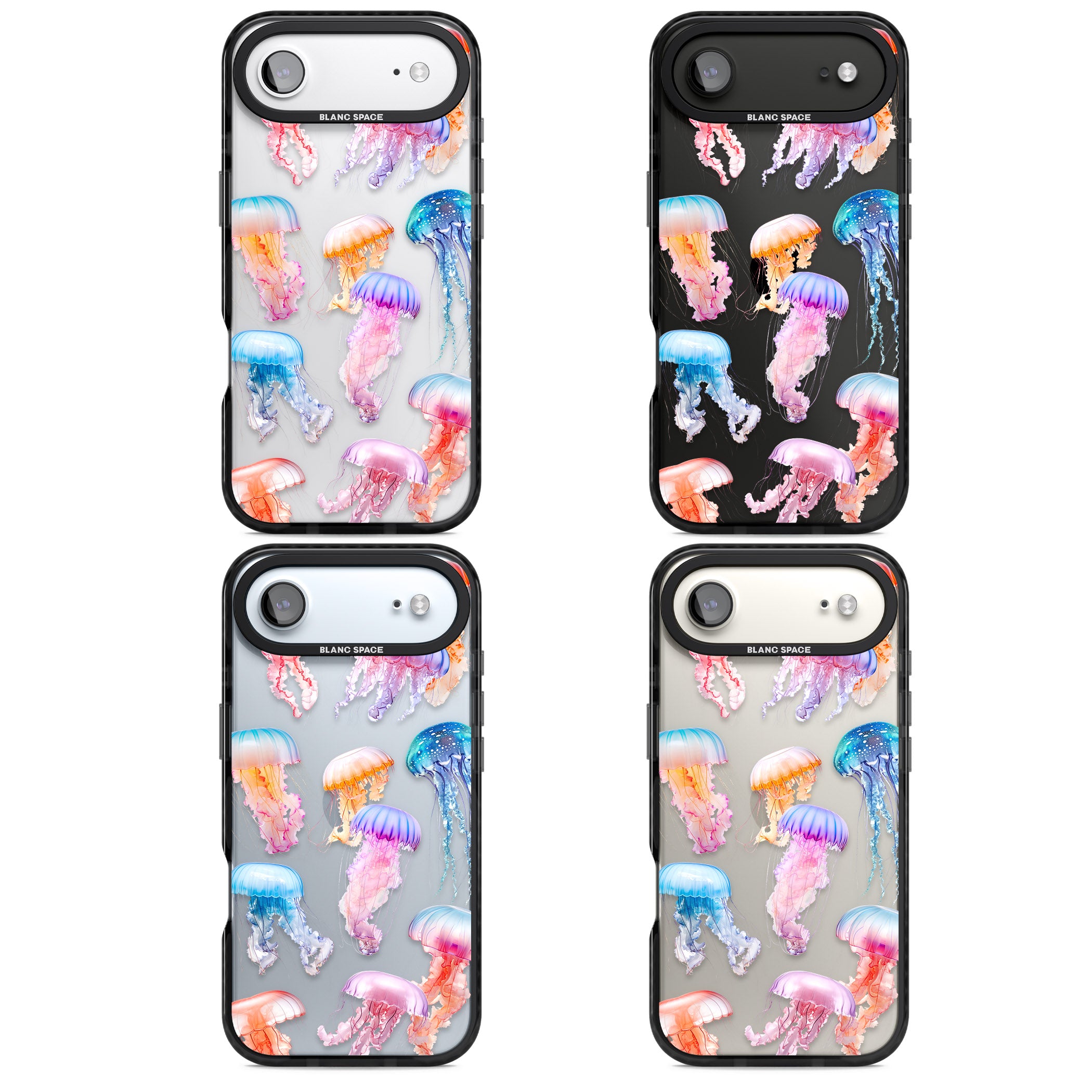 Vibrant Jellyfish iPhone 17 Air Impact Black Phone Case APT Impact Protection