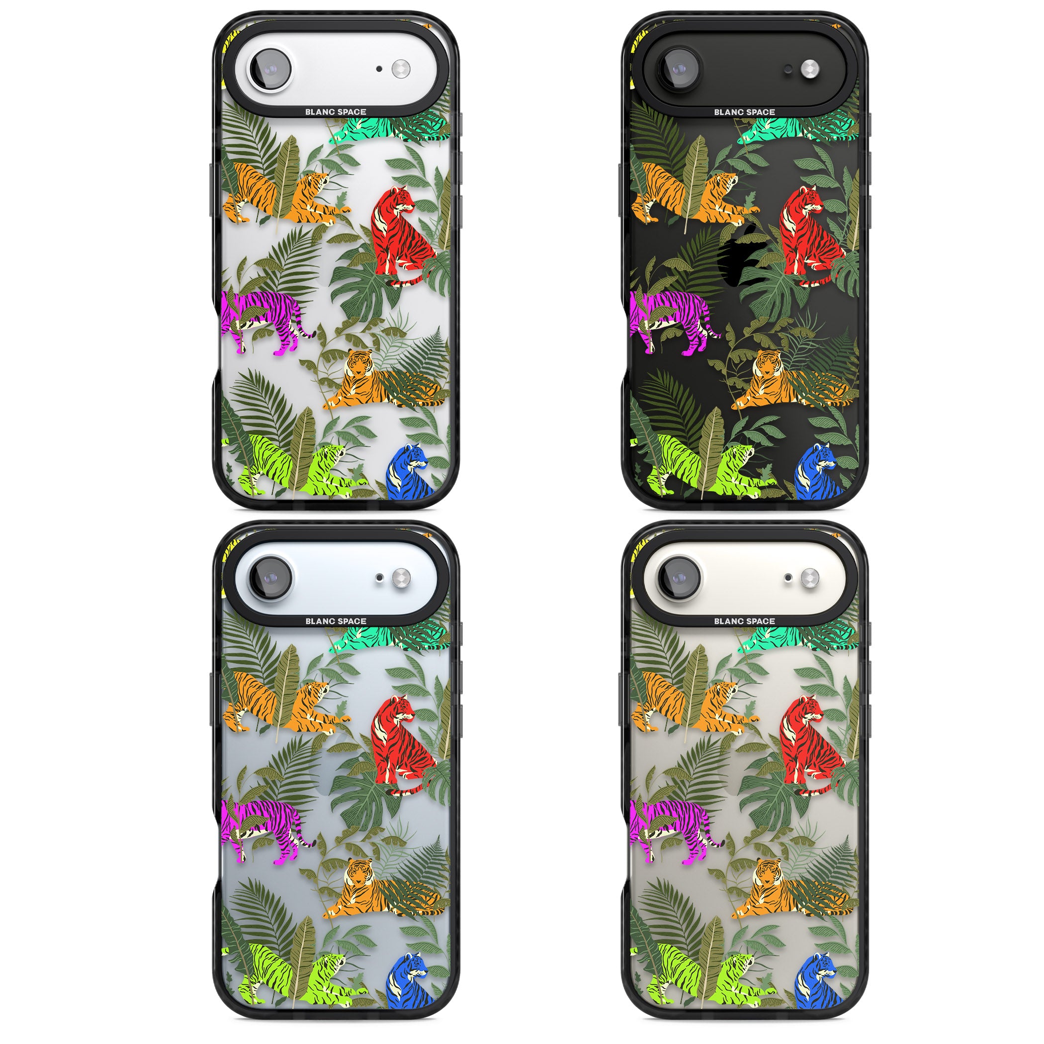 Colorful Jungle Tiger iPhone 17 Air Impact Black Phone Case APT Impact Protection